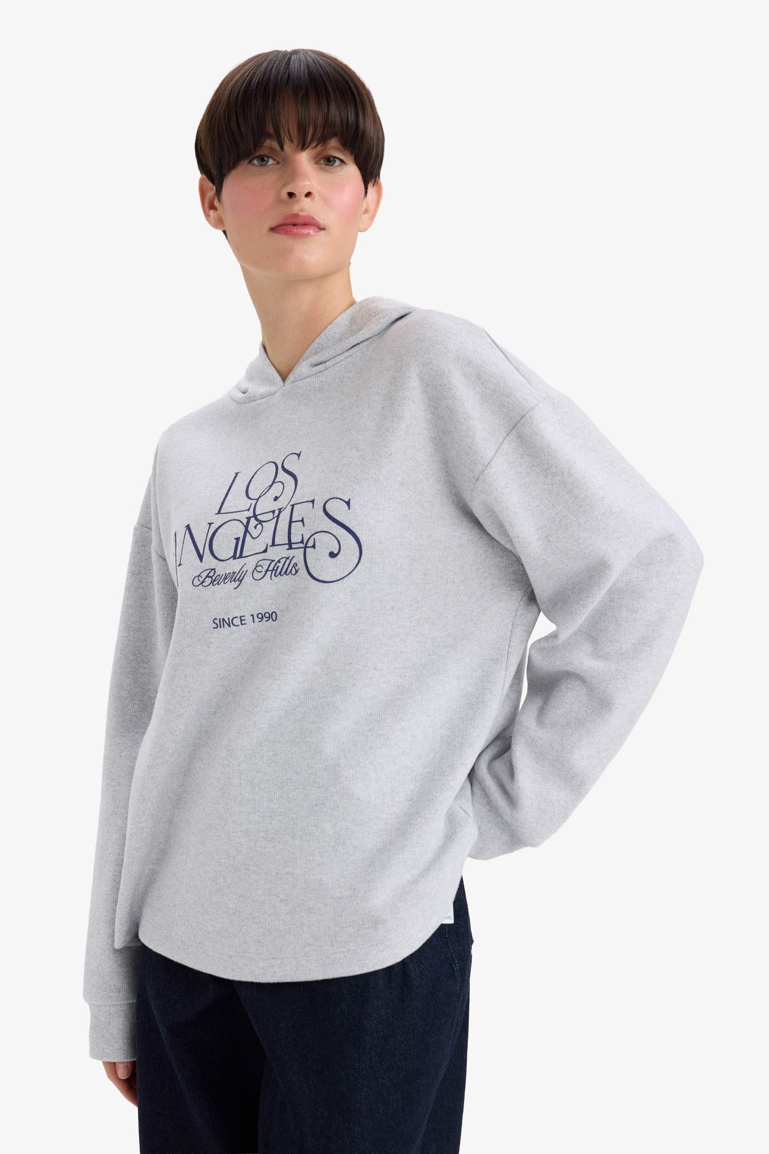 Relax Fit Printed Long Sleeve Sweatshirt