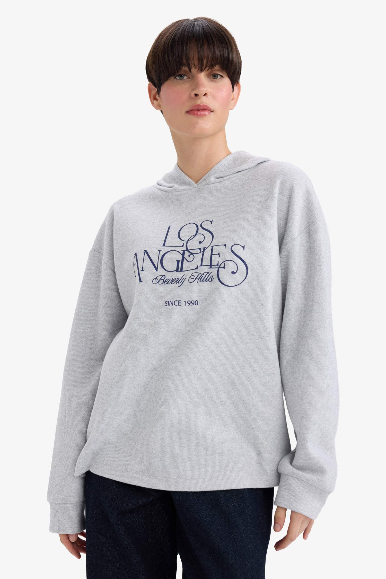 Relax Fit Printed Long Sleeve Sweatshirt