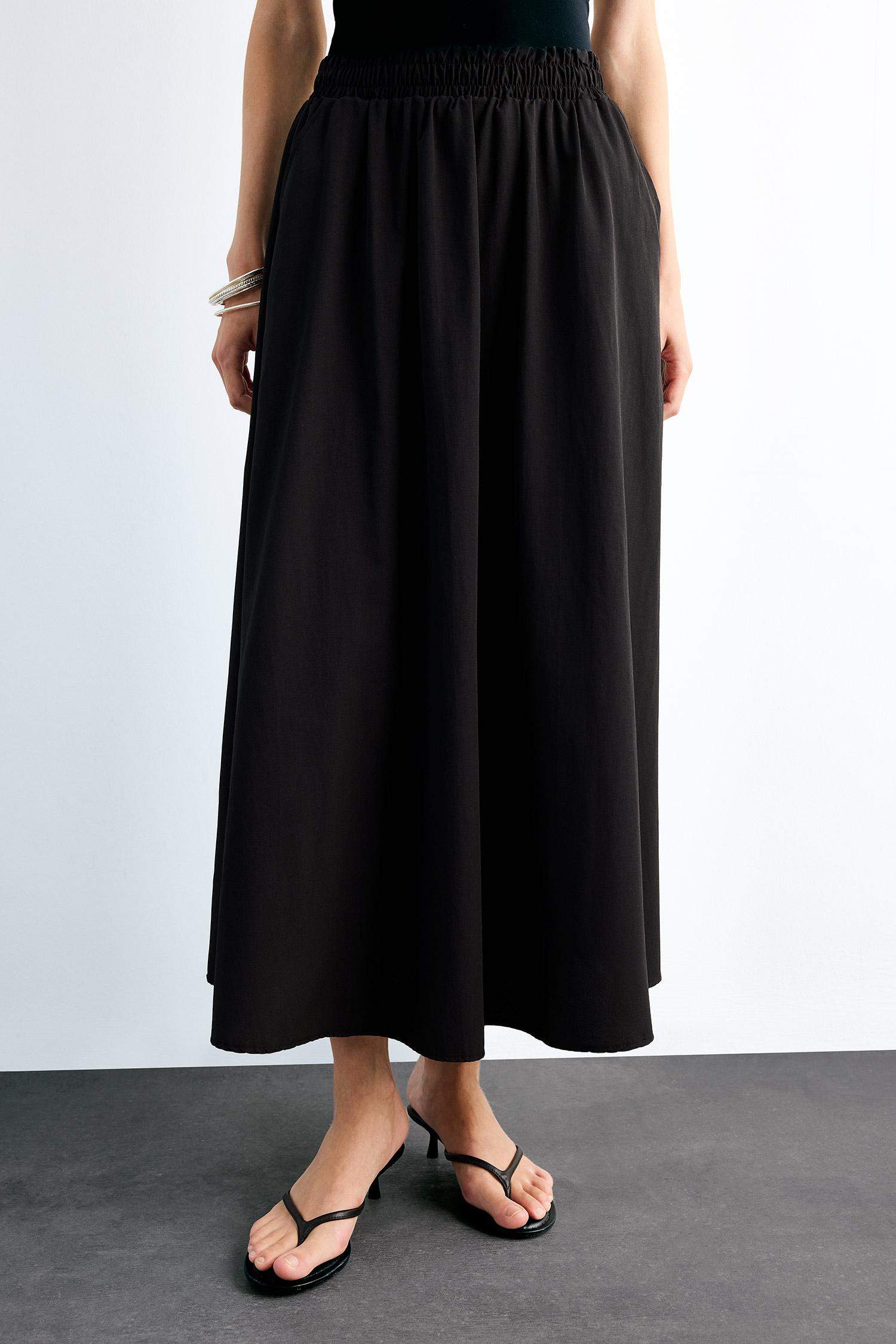 Beli Lastikli Cepli Siyah Maxi Etek