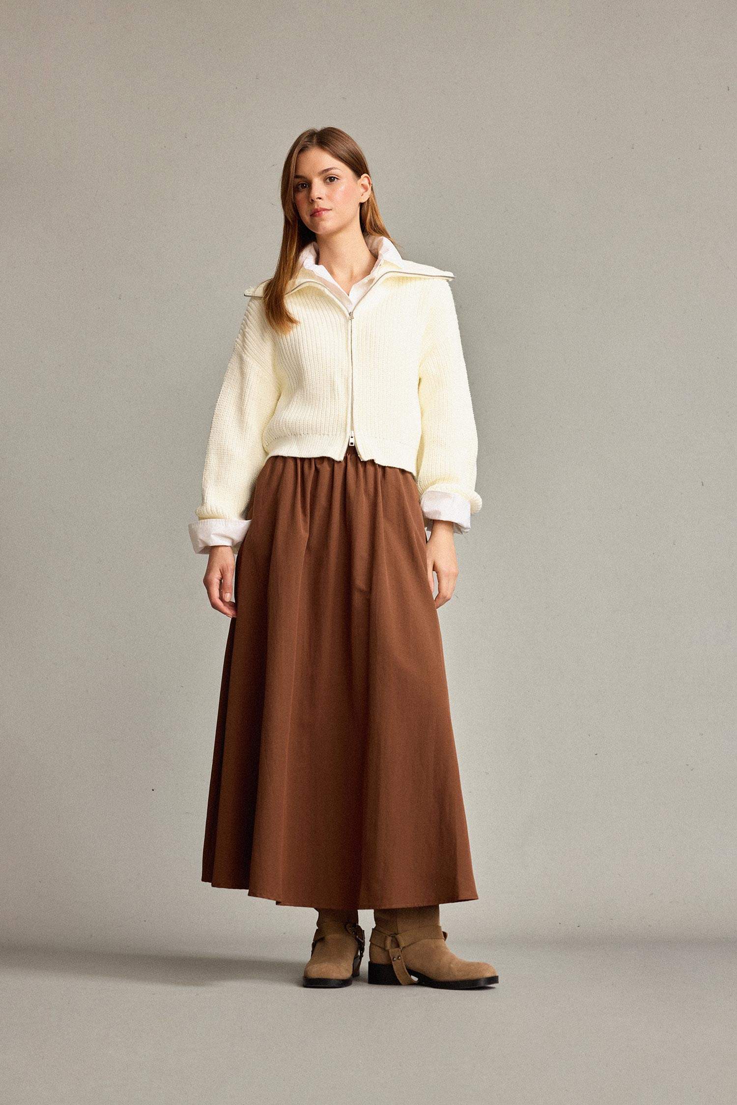 Beli Lastikli Cepli Maxi Etek