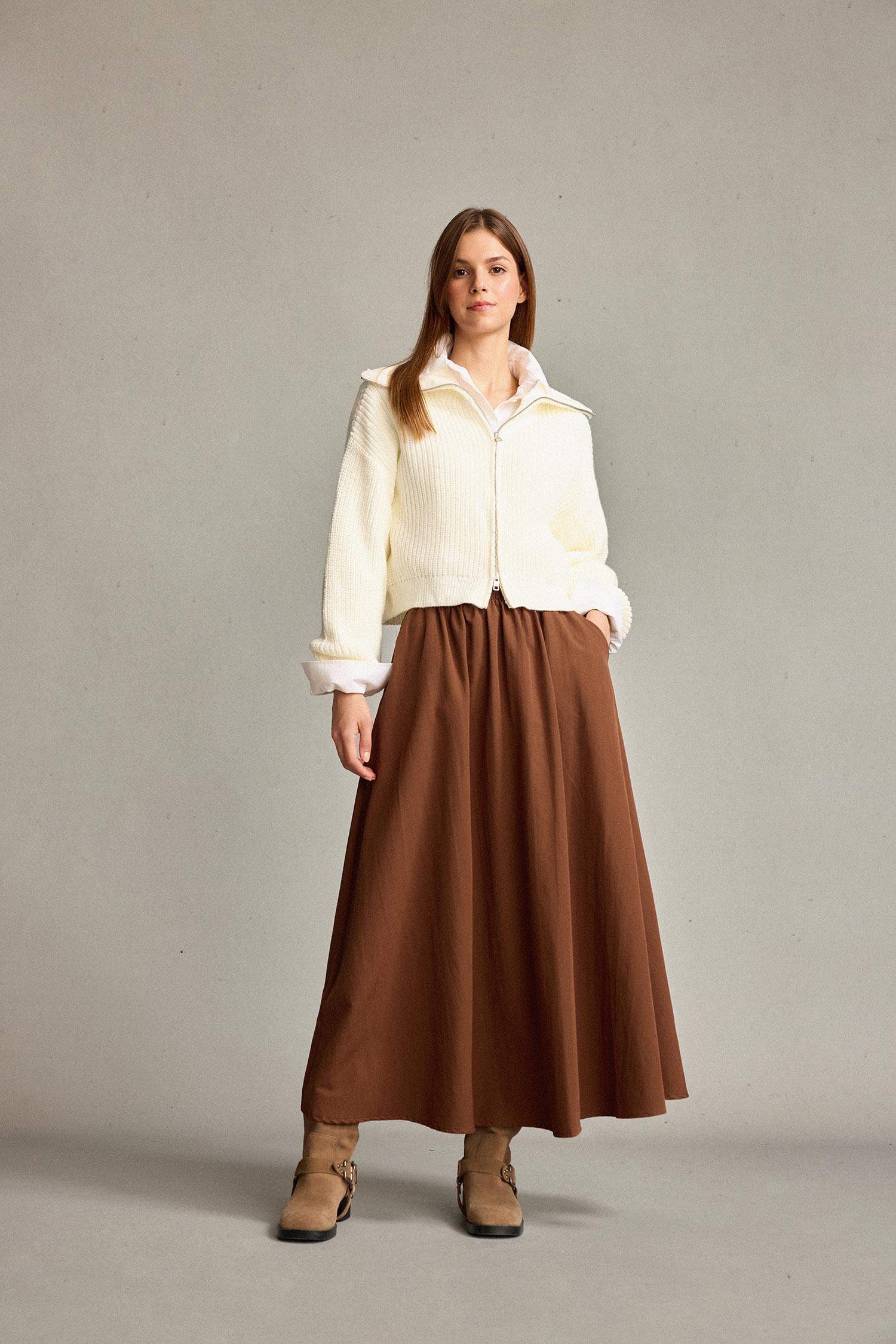 Beli Lastikli Cepli Maxi Etek