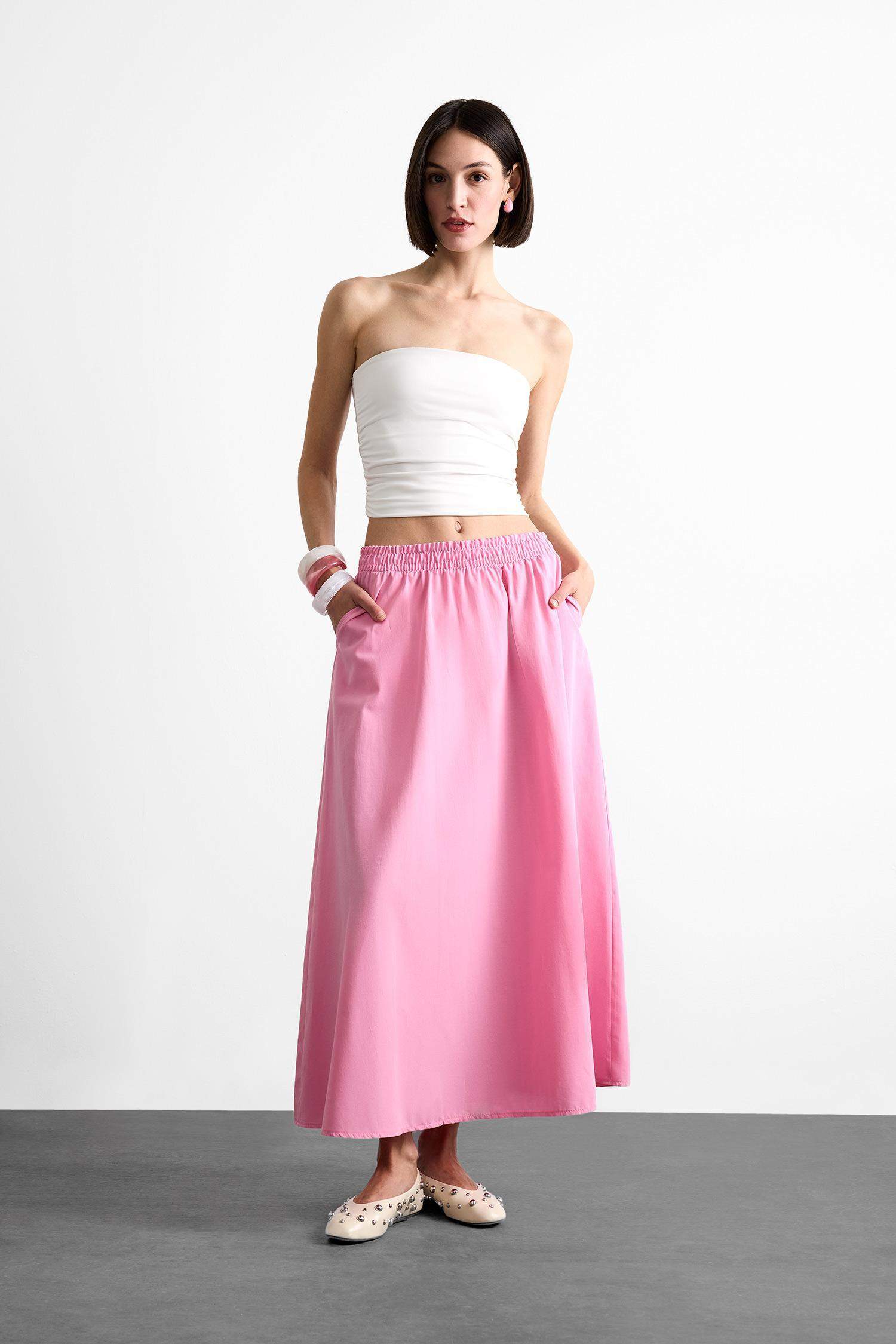 Poplin Elastic Band Skirt