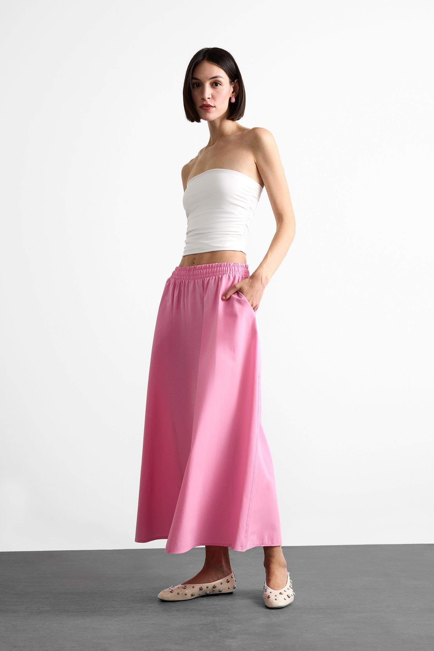 Poplin Elastic Band Skirt