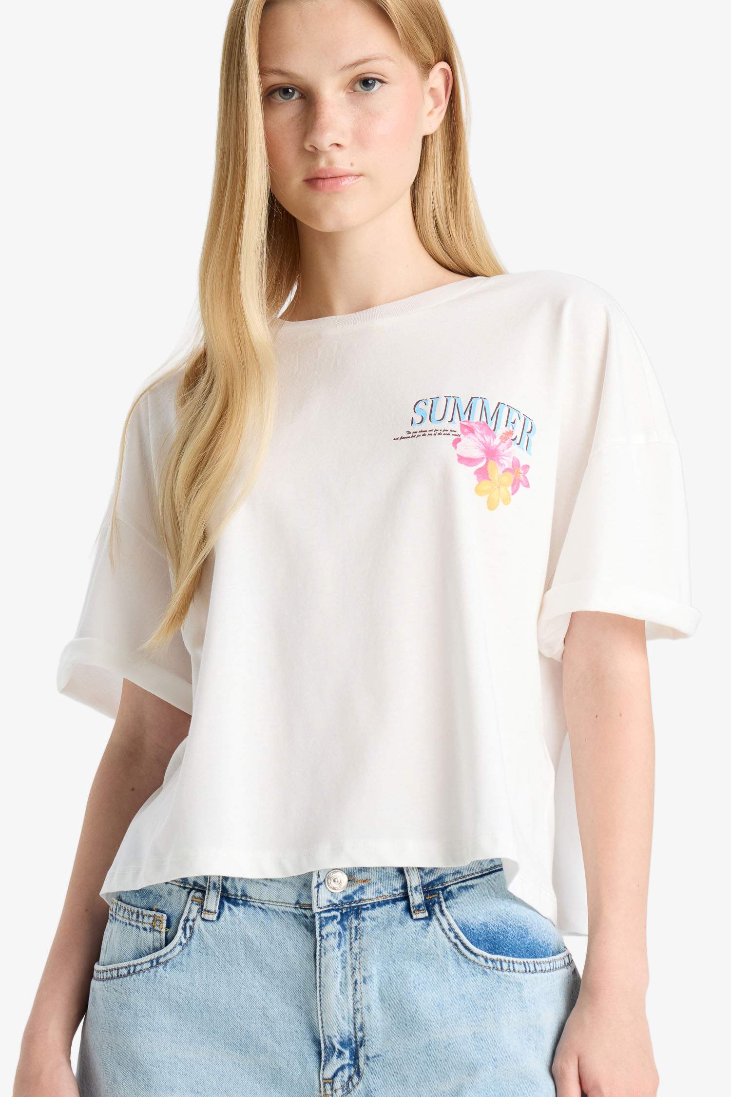 Oversize Fit Printed Back T-Shirt
