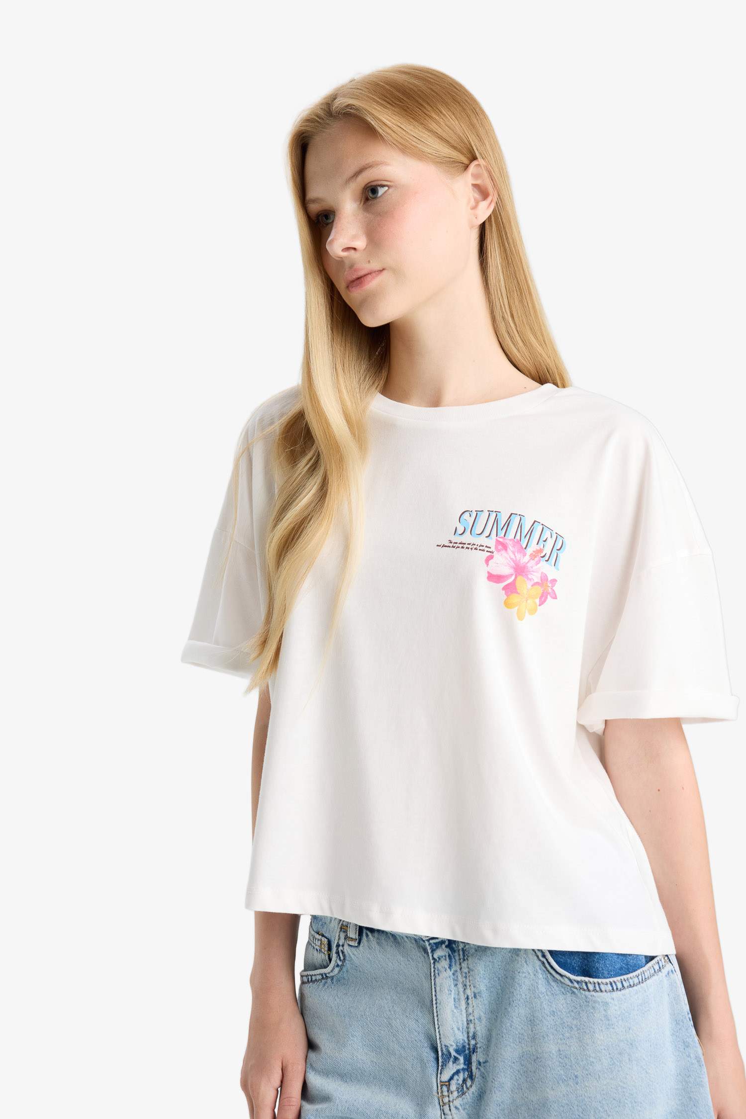 Oversize Fit Printed Back T-Shirt