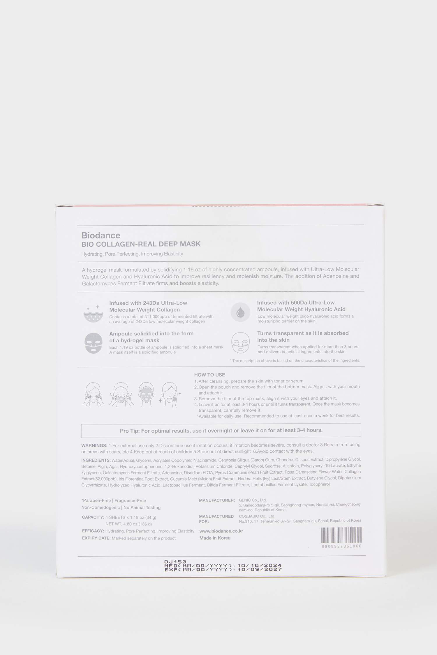 Biodance Bio Collagen Real Deep Mask Set – Derin Kolajen Onarıcı & Nemlendirici Maske 34gr