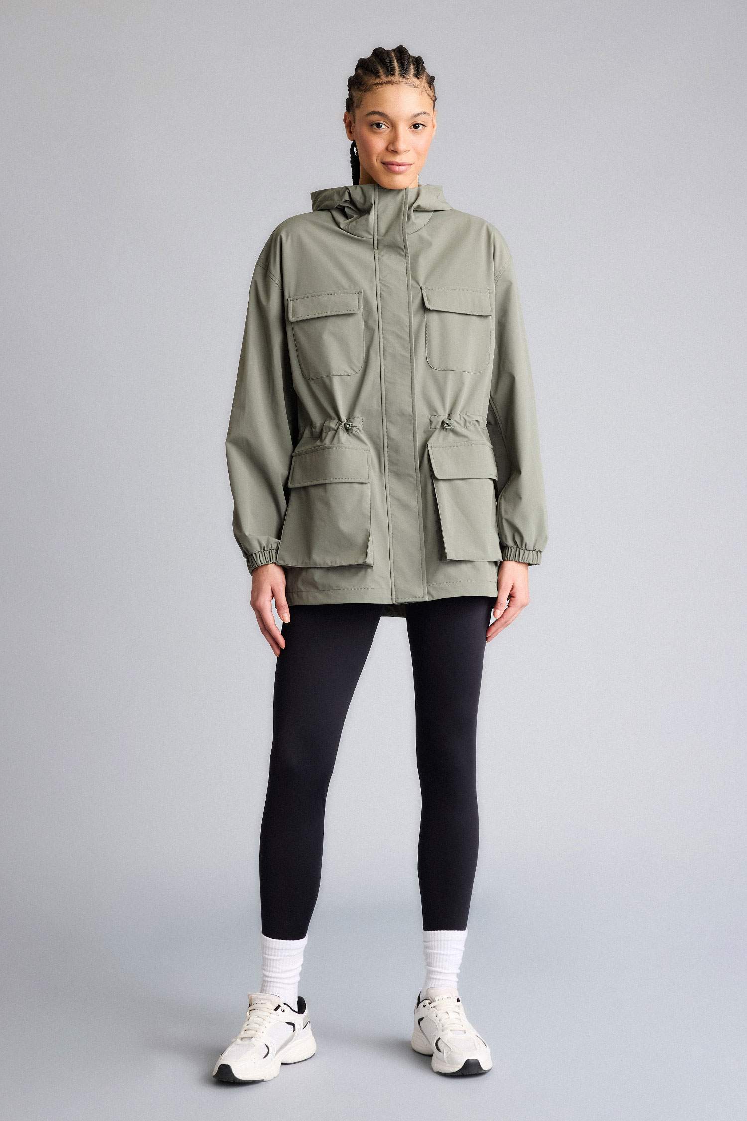 Ветрозащитный водоотталкивающий дождевик на молнии с капюшоном Regular Fit