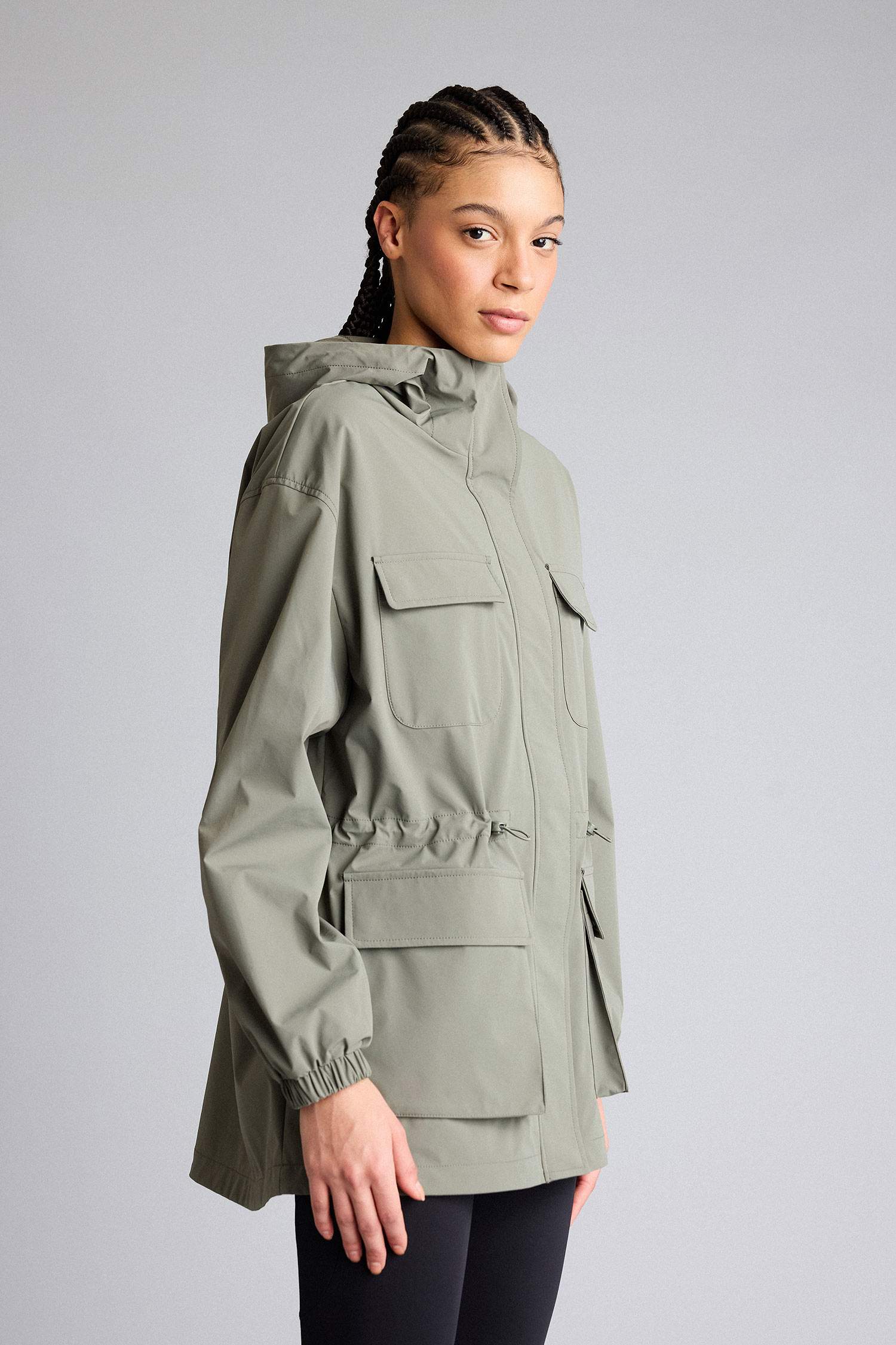 Ветрозащитный водоотталкивающий дождевик на молнии с капюшоном Regular Fit