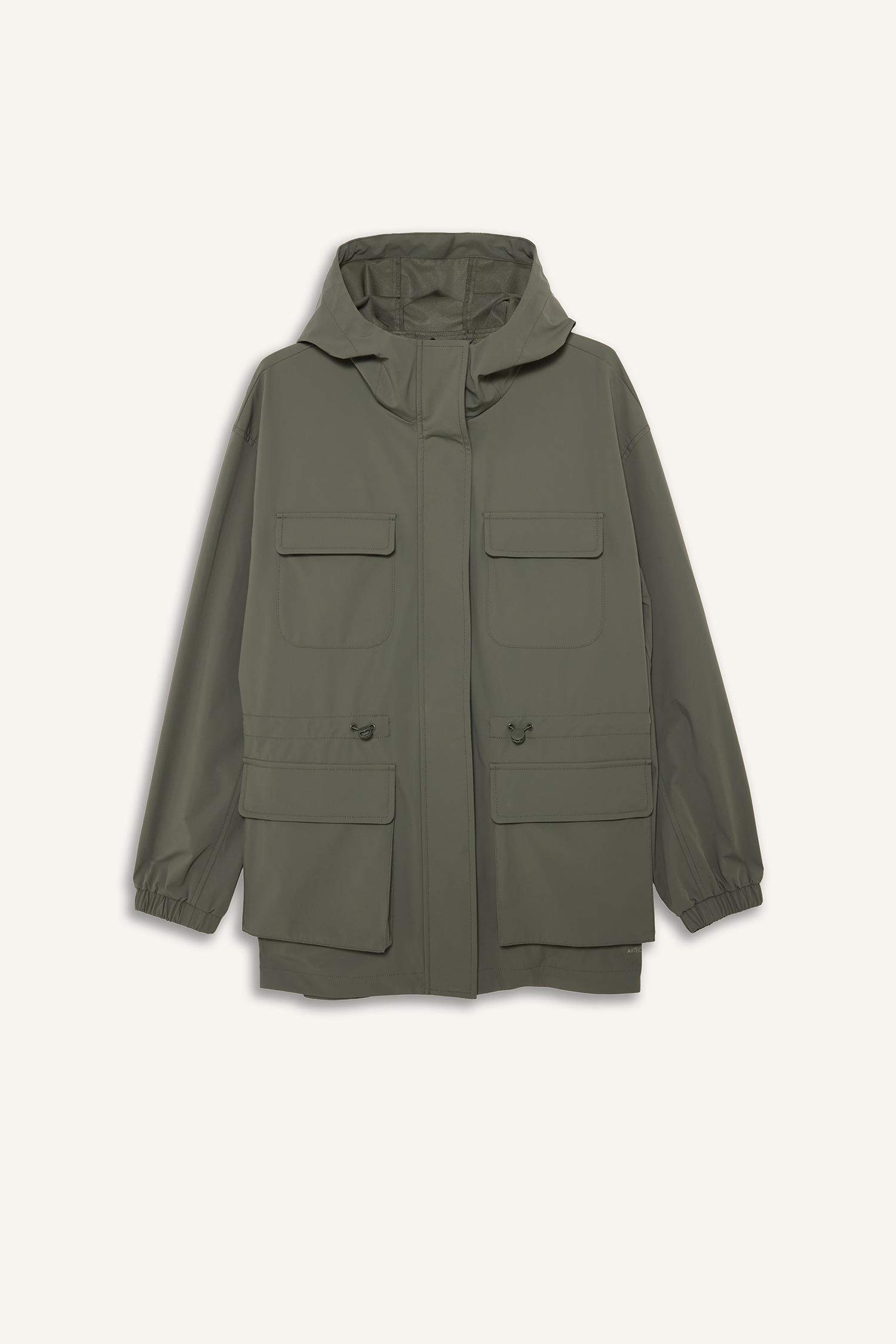 Ветрозащитный водоотталкивающий дождевик на молнии с капюшоном Regular Fit