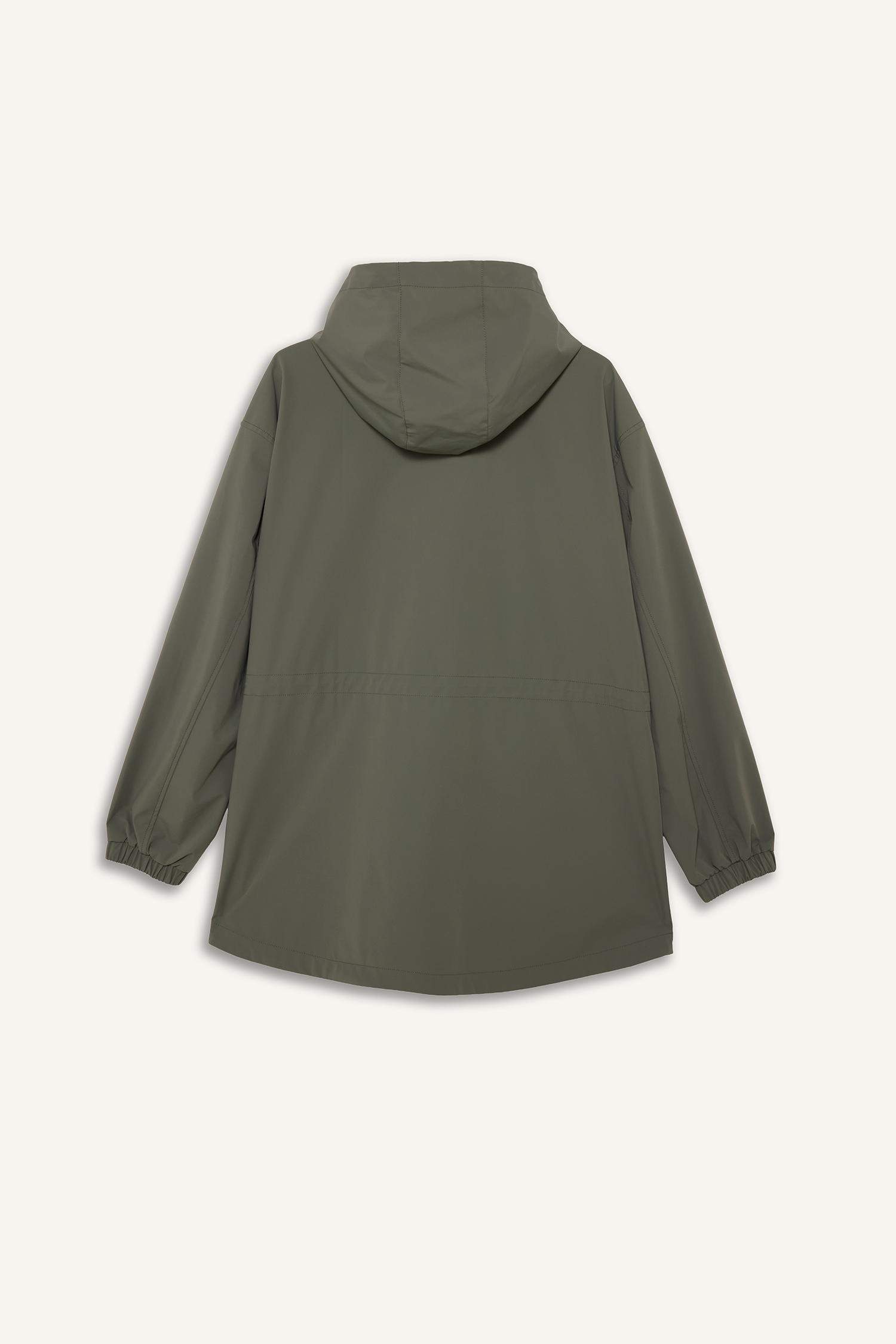 Ветрозащитный водоотталкивающий дождевик на молнии с капюшоном Regular Fit