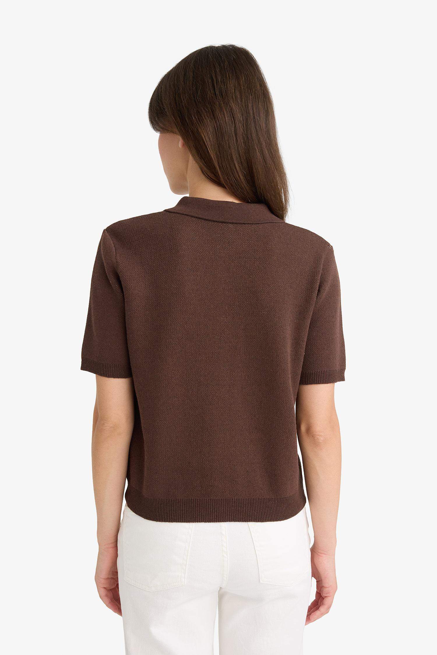 Regular Fit Polo Collar Knitwear Cardigan