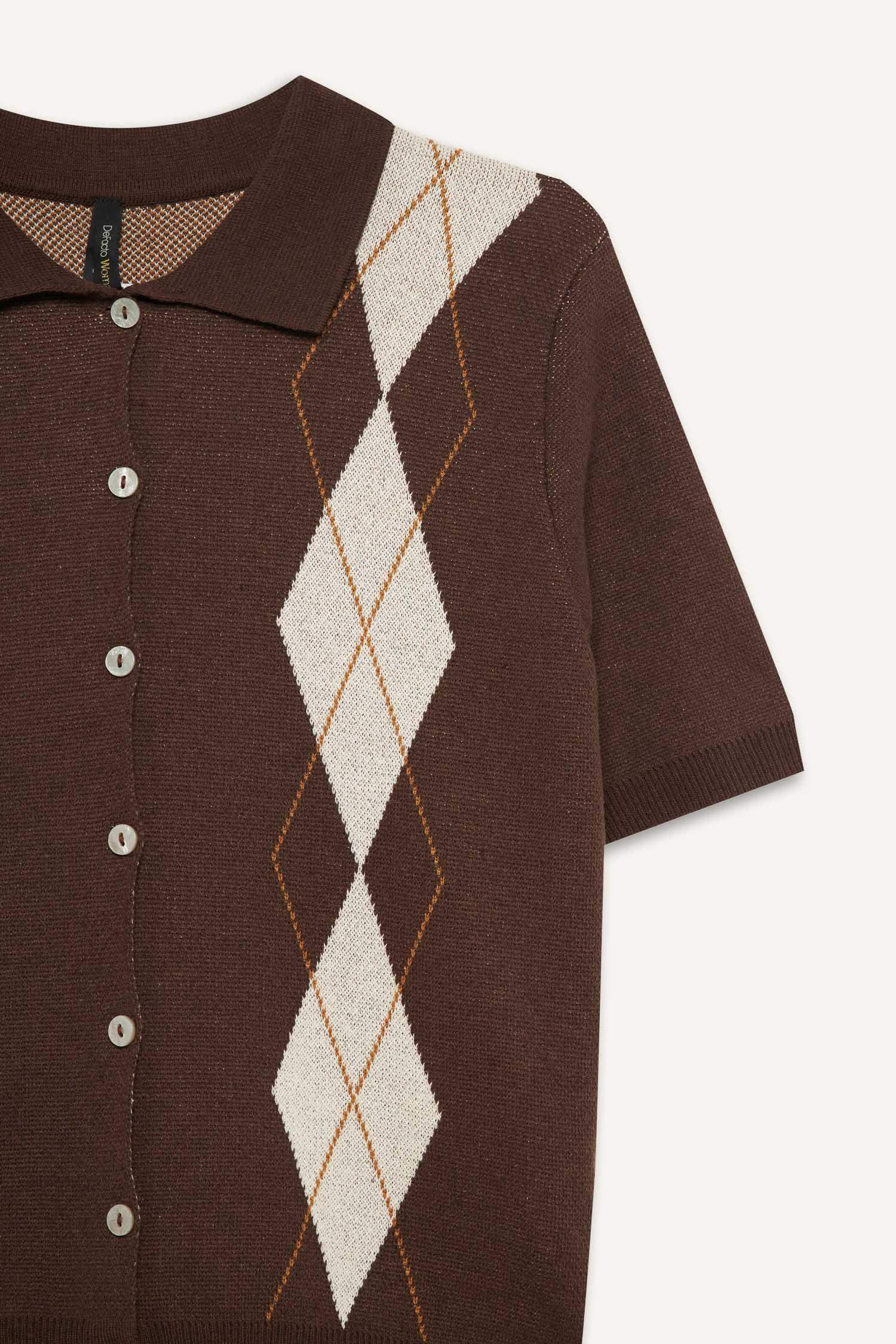 Regular Fit Polo Collar Knitwear Cardigan