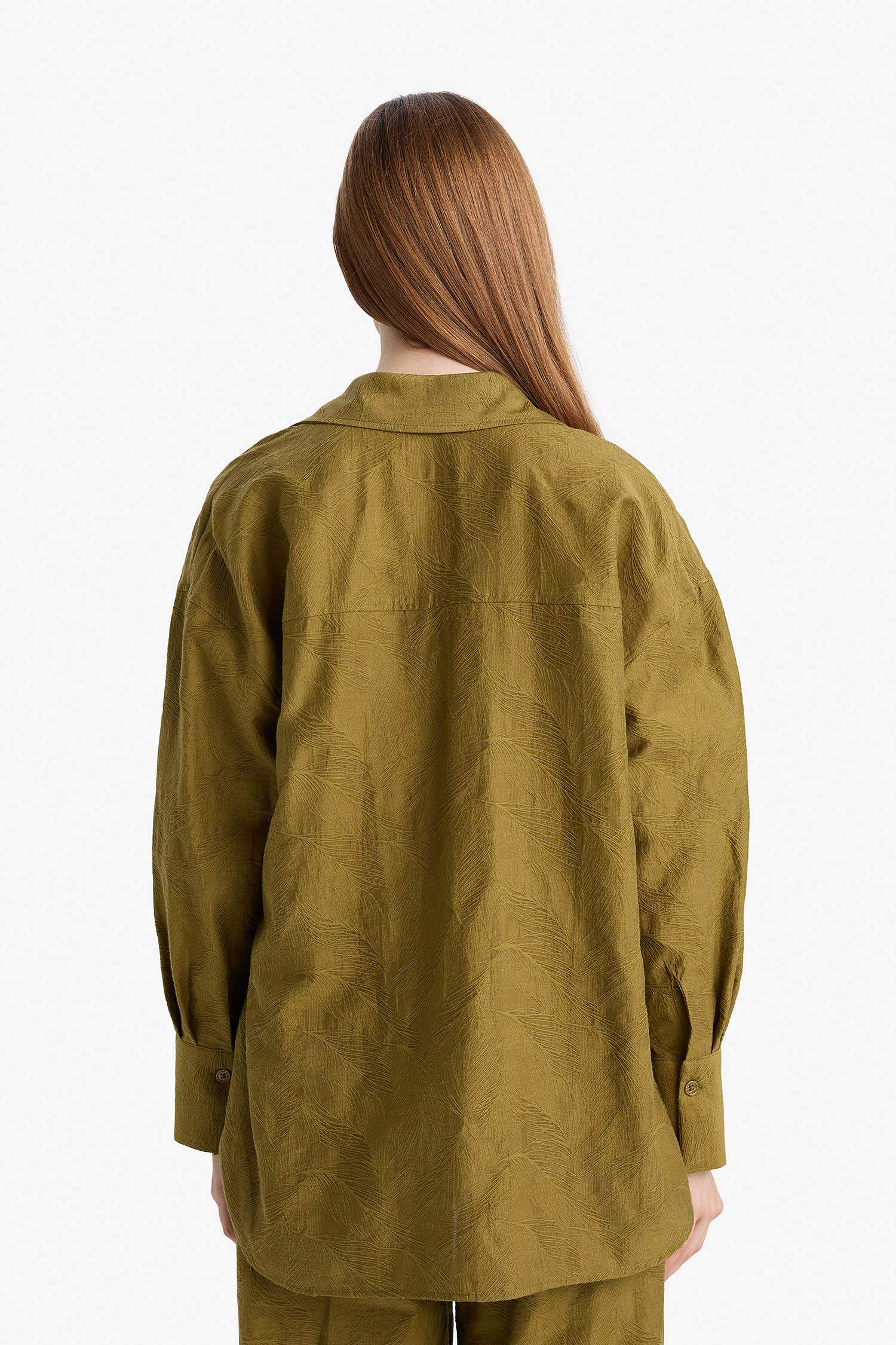 Regular Fit Shirt Collar Long Sleeve Tunic