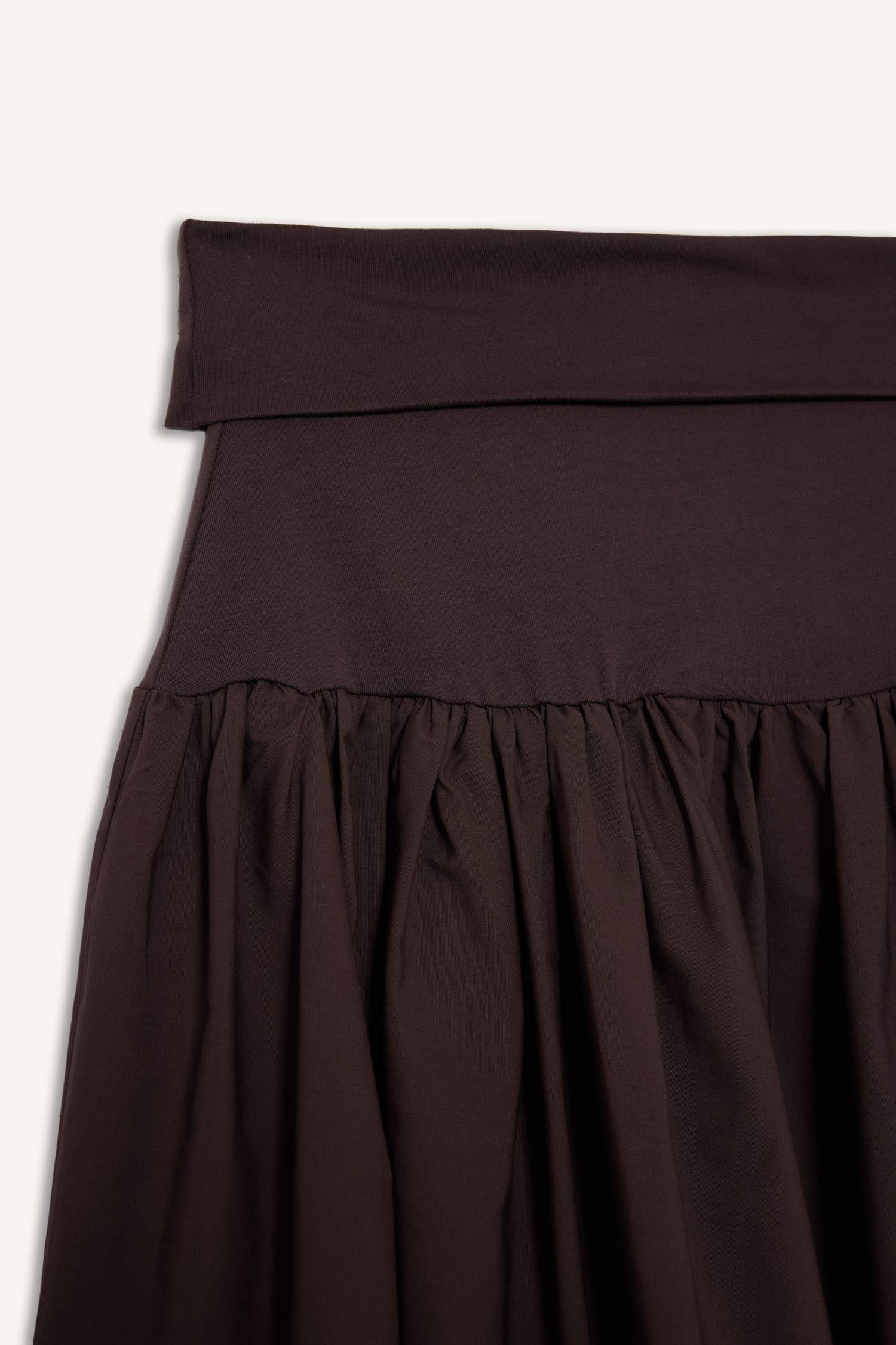 Coool A Kesim Yüksek Bel Poplin Midi Etek