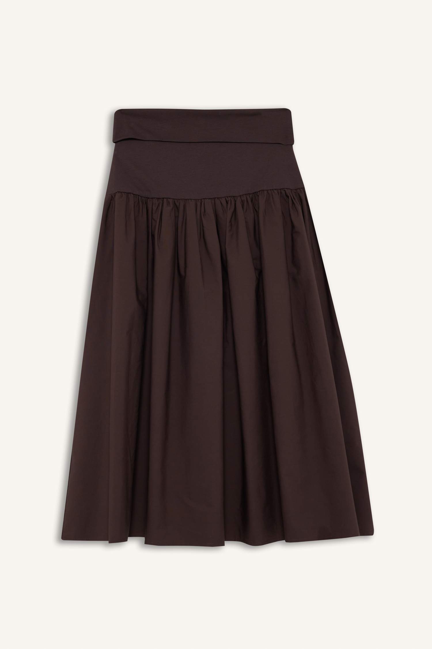 Coool A Kesim Yüksek Bel Poplin Midi Etek