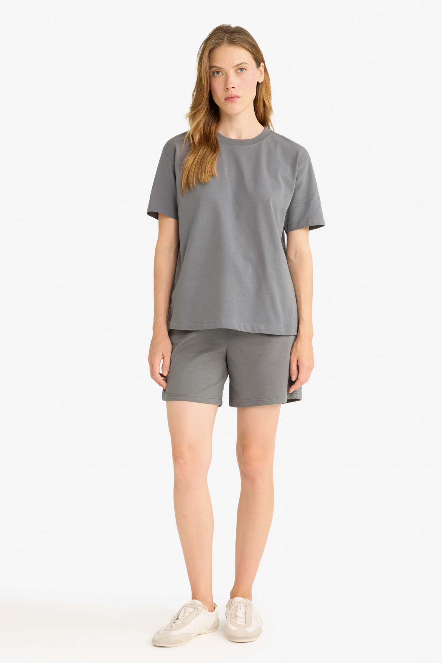 Beli Bağcıklı Basic Düz Bermuda Şort