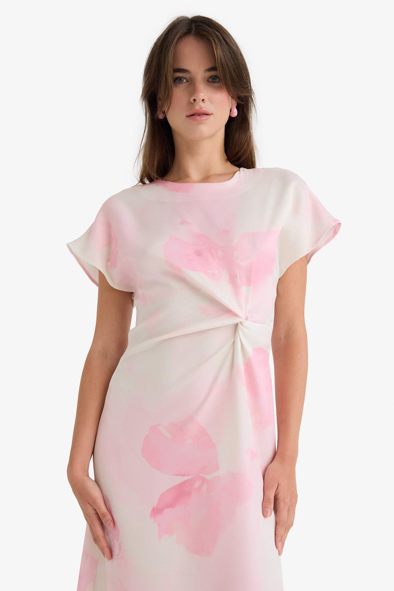 فشتان ميدي ستان نص كم تاي داي برقبة مستديرة