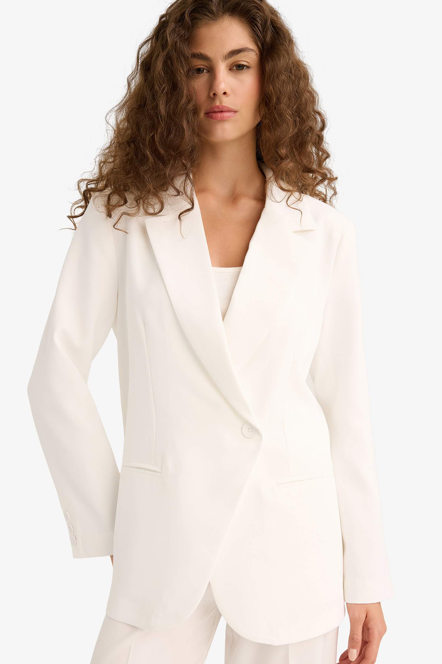 سترة بليزر سليم فيت كريب سليم فيت مخصر