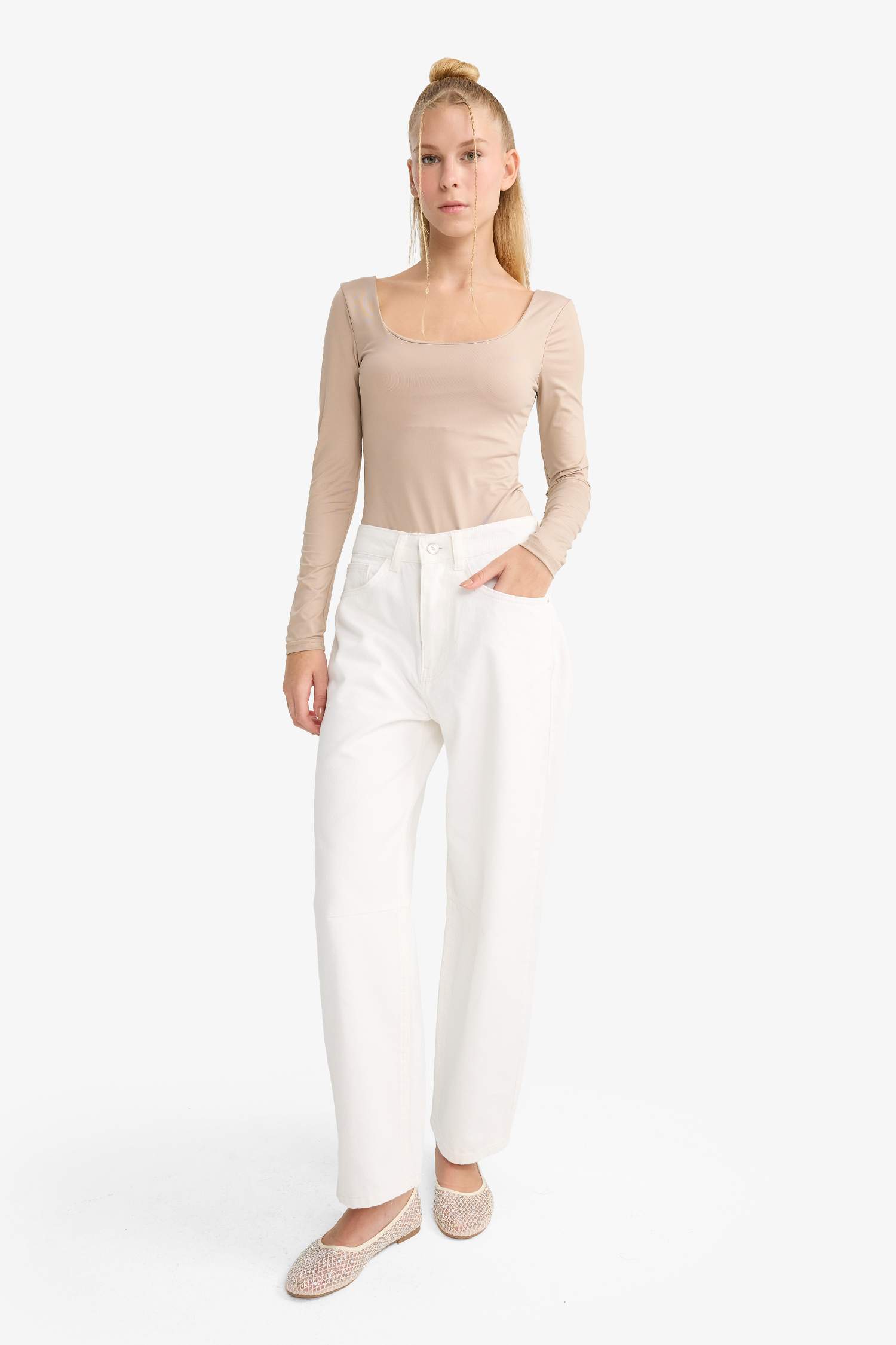 Coool U Yaka Uzun Kollu Çıtçıtlı Body