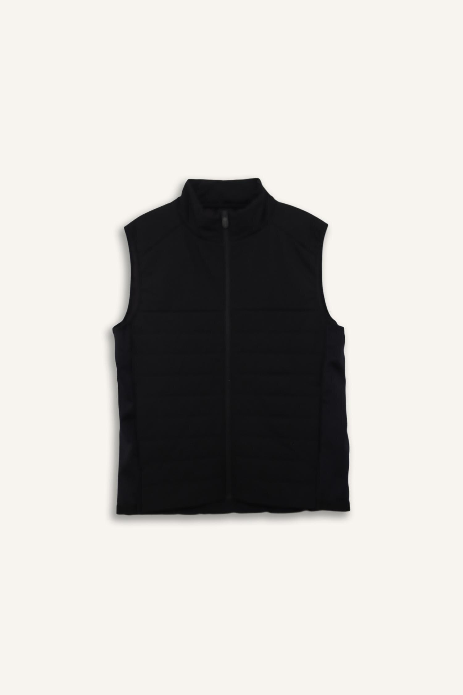 Black Man Regular Fit Half Turtleneck Waterproof Vest 3375866