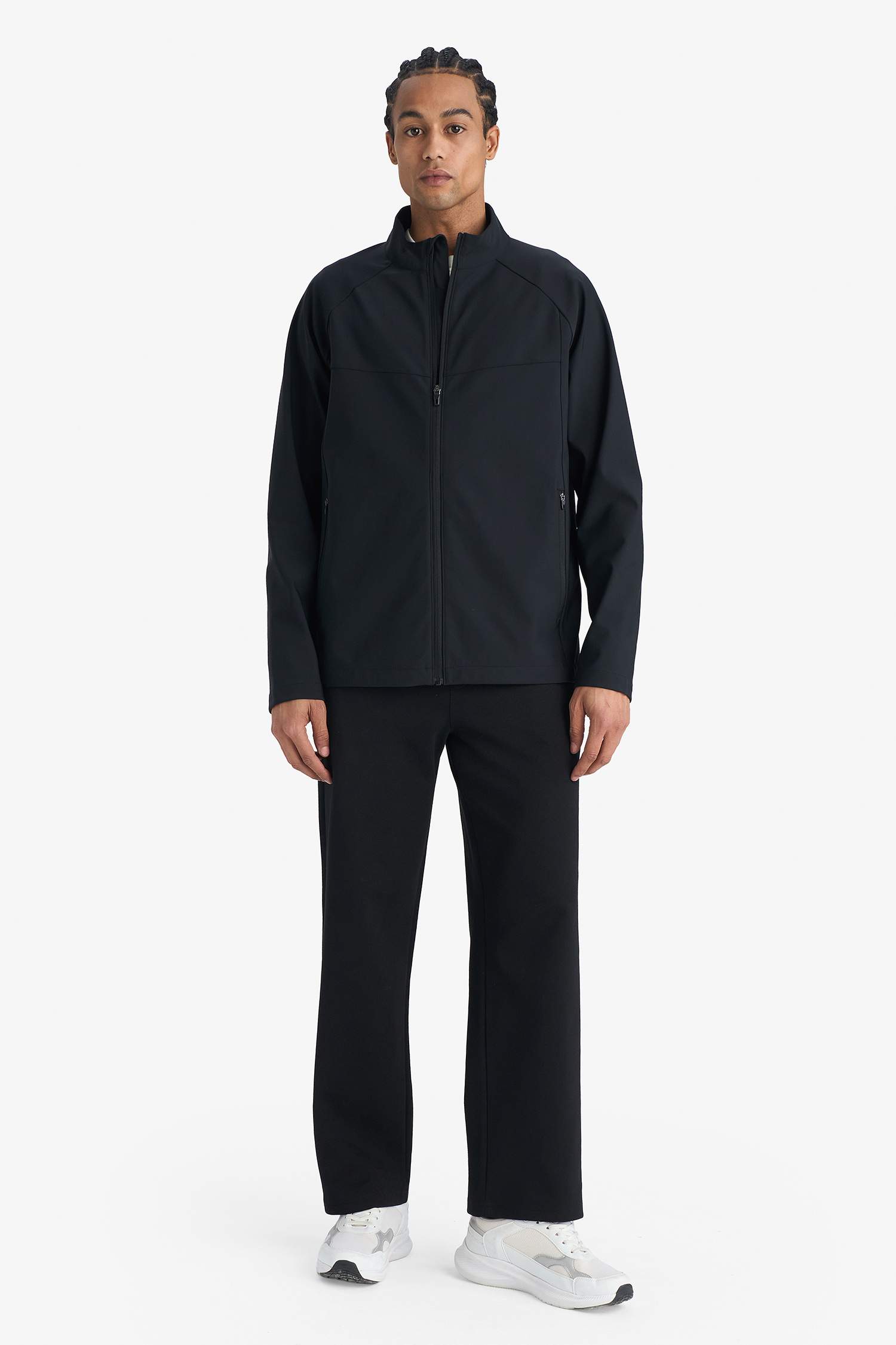 Regular Fit жел өткізбейтін жартылай тік жағалы найзағайлы куртка