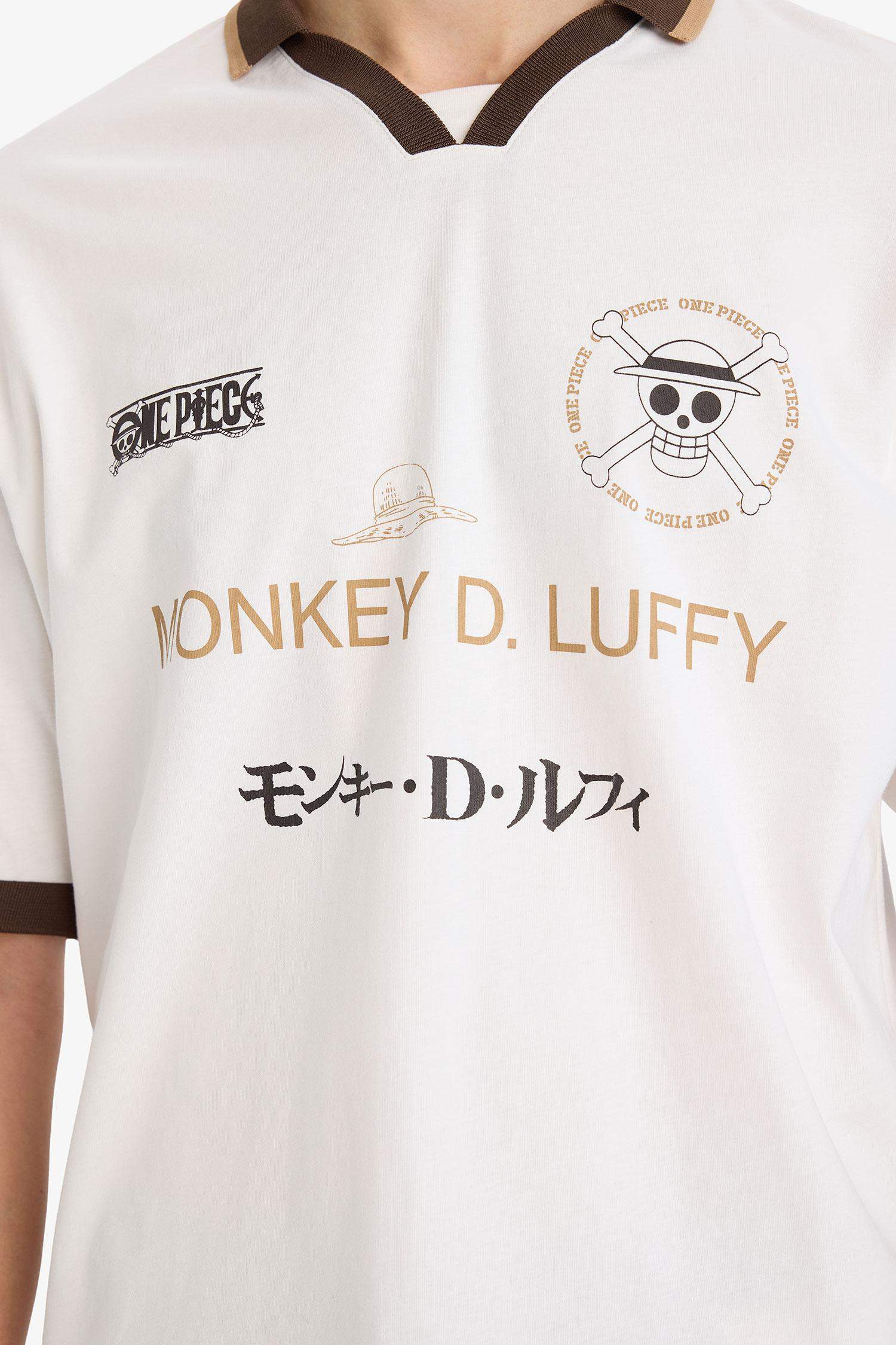 تيشيرت نص ردن قصة فضفاضة بياخة بولو من ون بيس