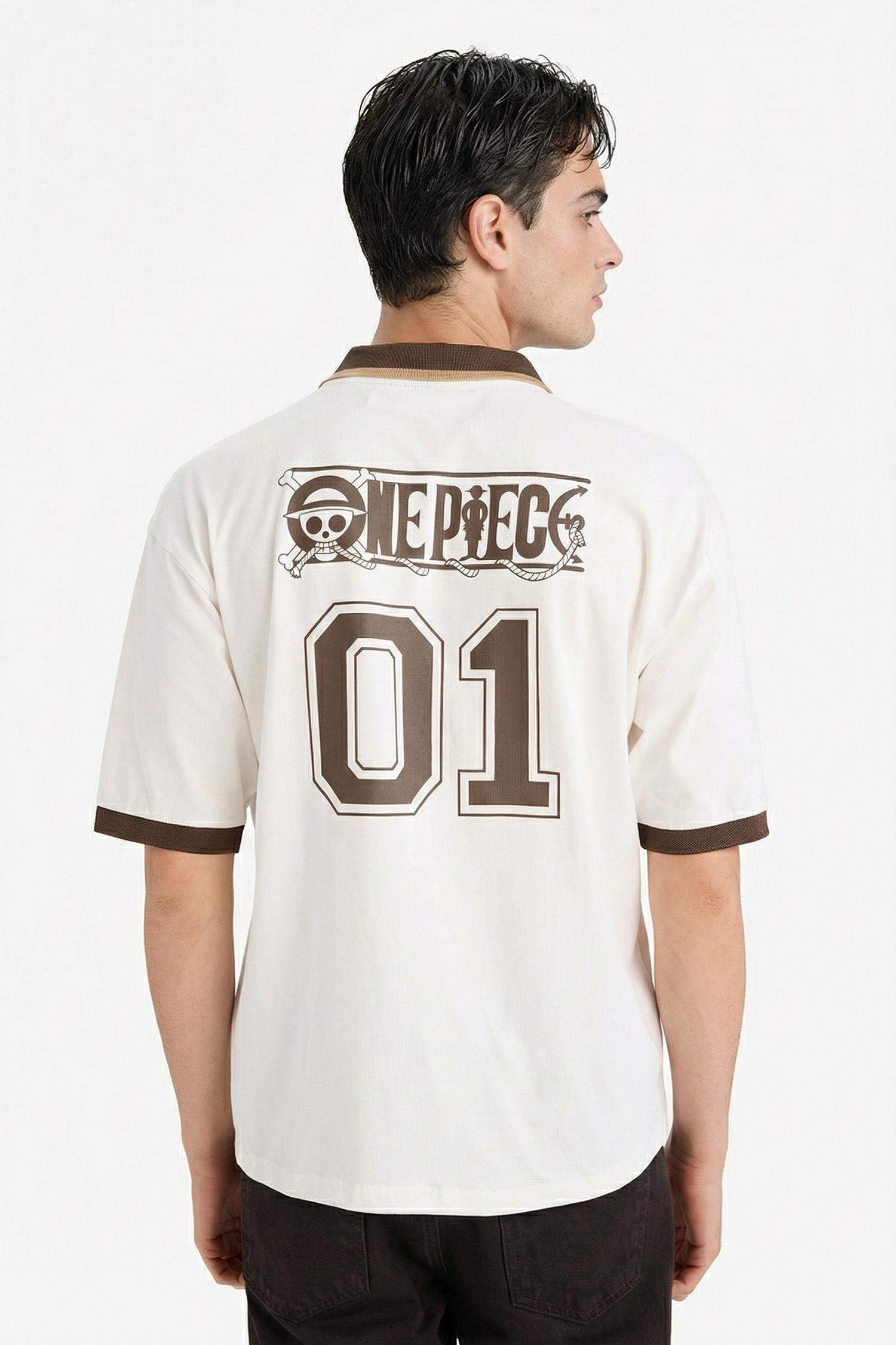 تيشيرت نص ردن قصة فضفاضة بياخة بولو من ون بيس