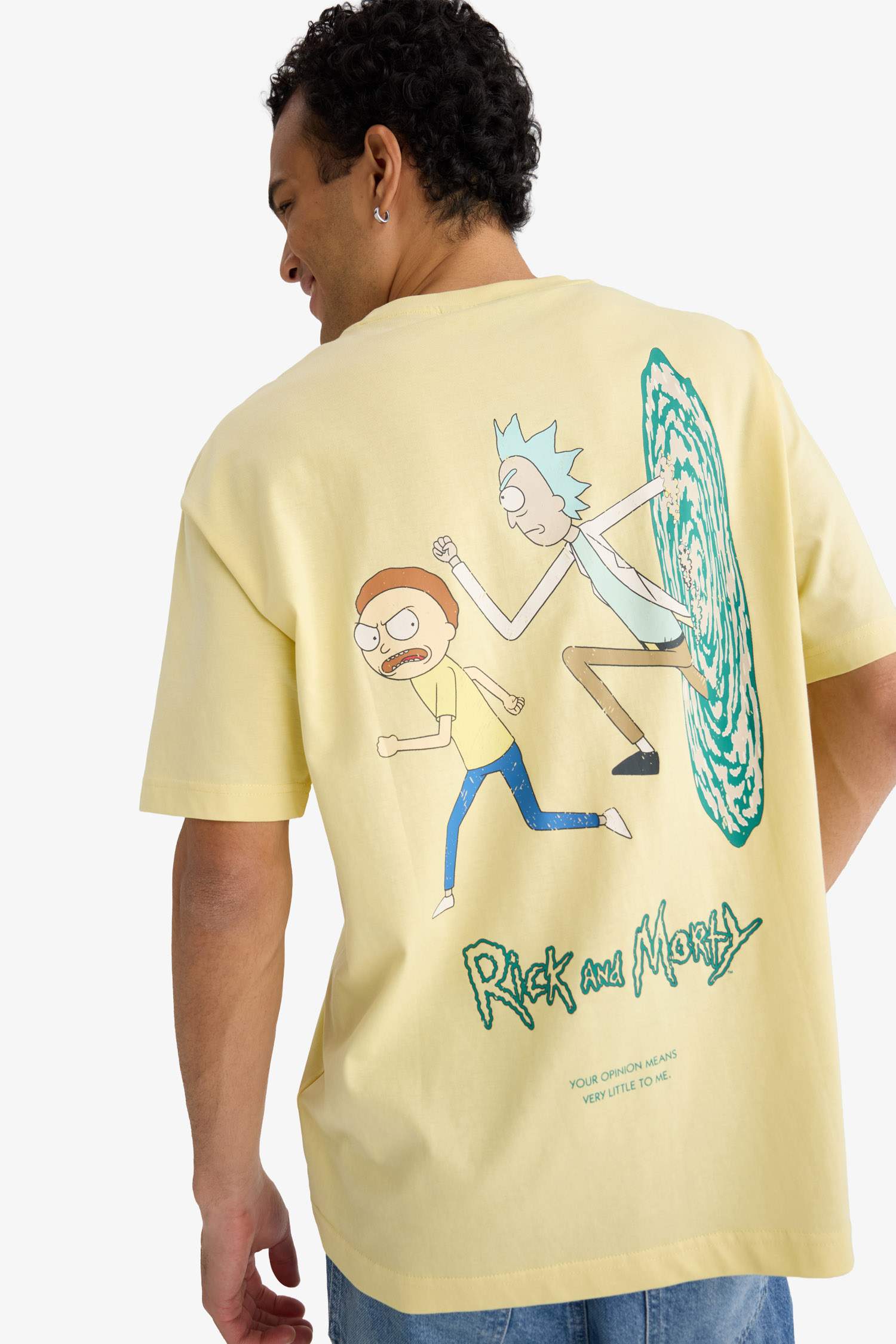 Boxy Fit Rick and Morty Licensed Crew Neck Short Sleeve T-Shirt