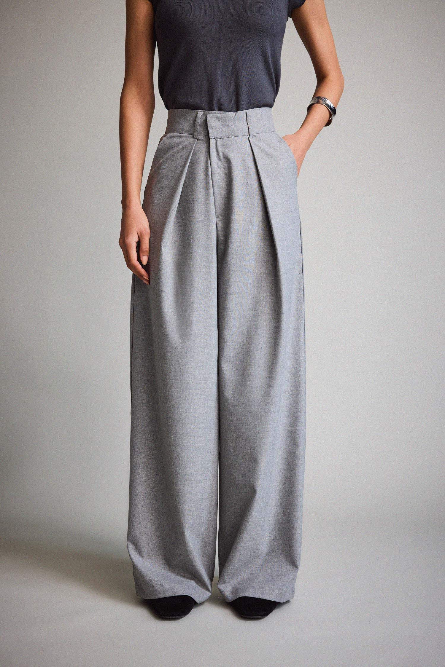 High Waist Wide Leg Trousers