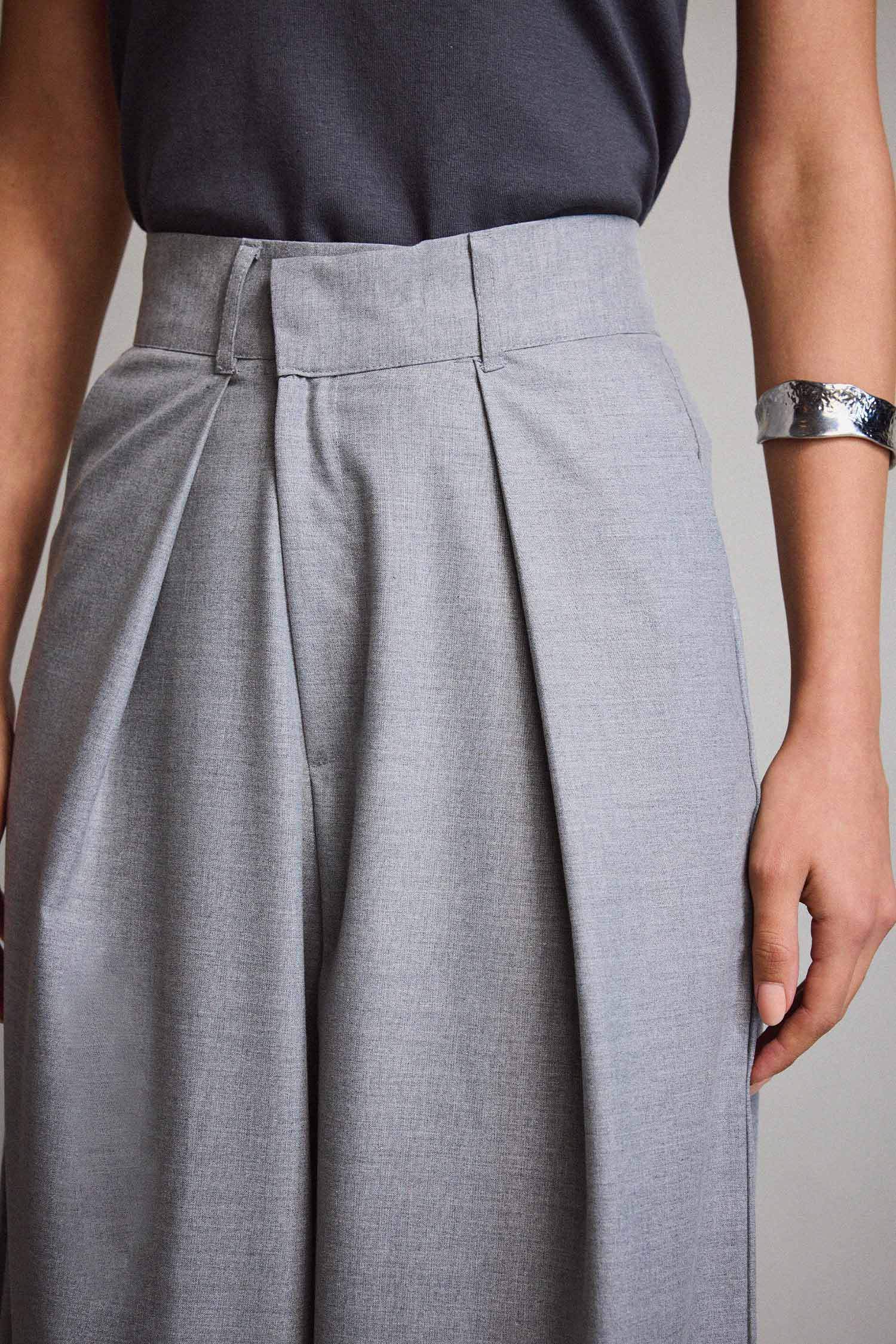 High Waist Wide Leg Trousers