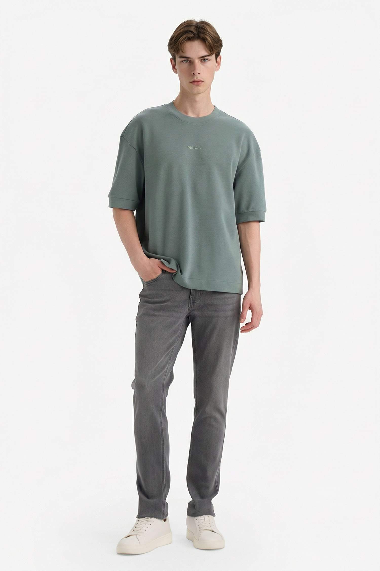 T-shirt à col rond et manches courtes imprimé Coupe ample