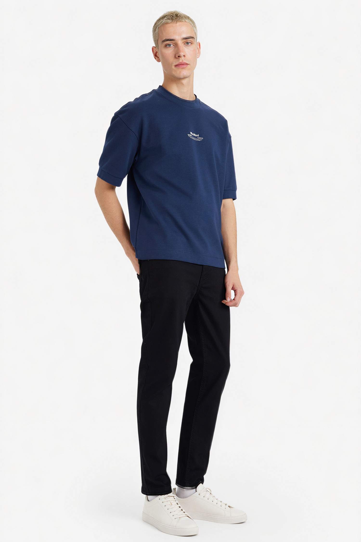 Loose Fit ауа өткізетін суретті футболка