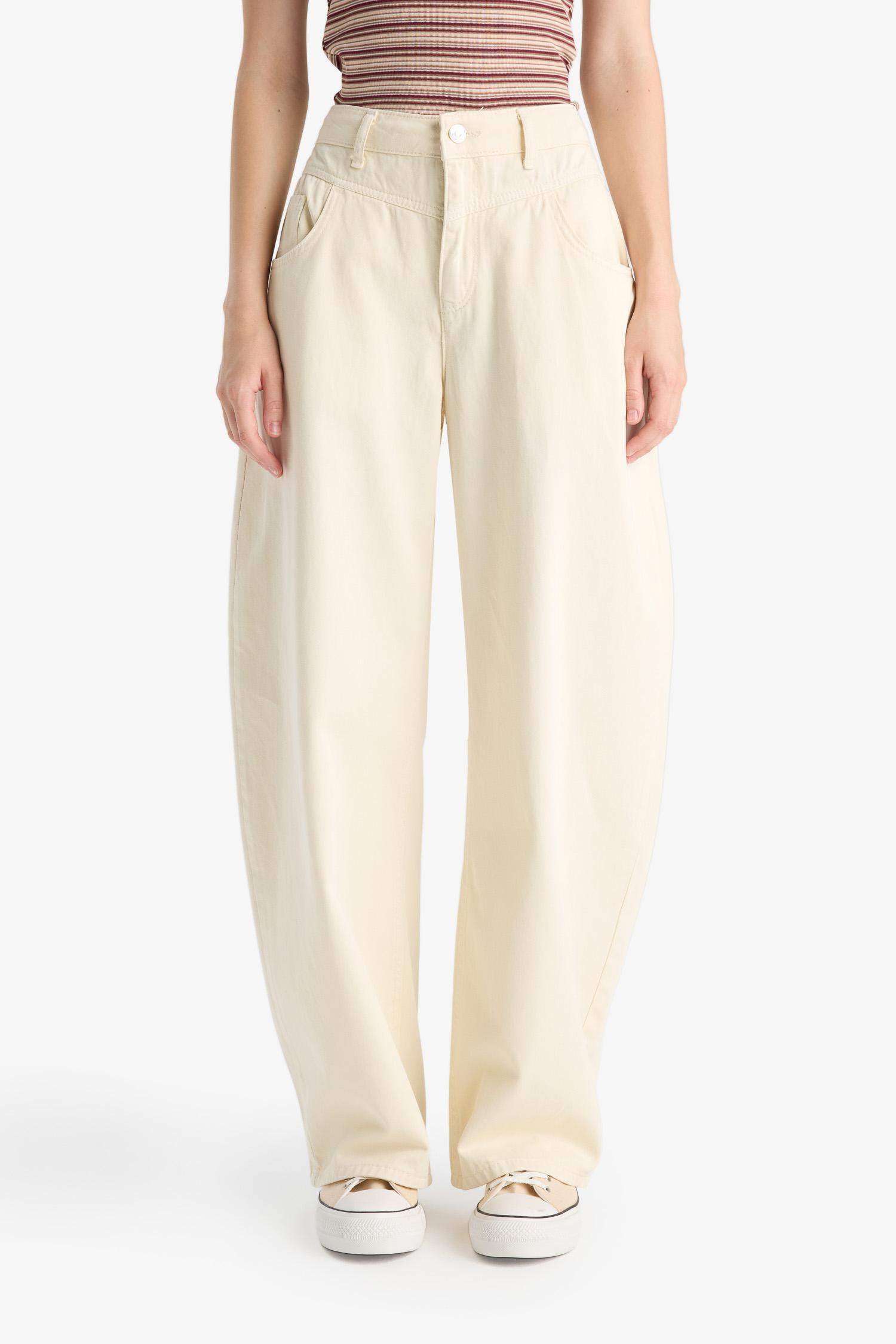 Pantalon baggy en gabardine taille normale