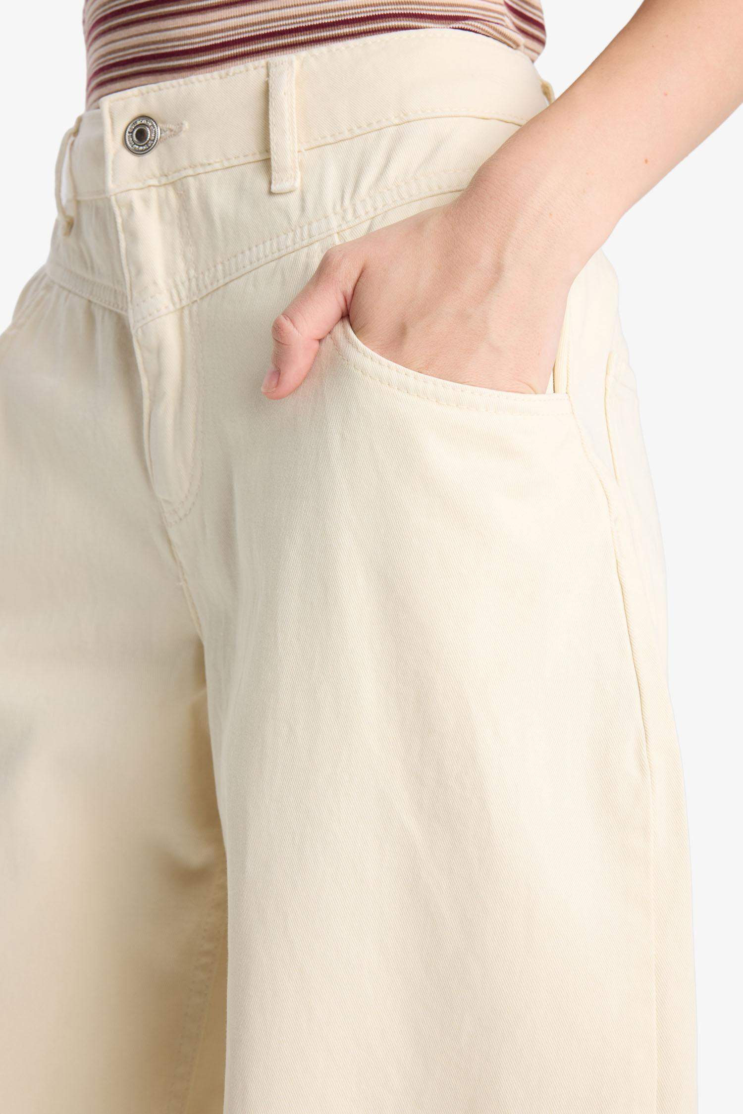 Pantalon baggy en gabardine taille normale