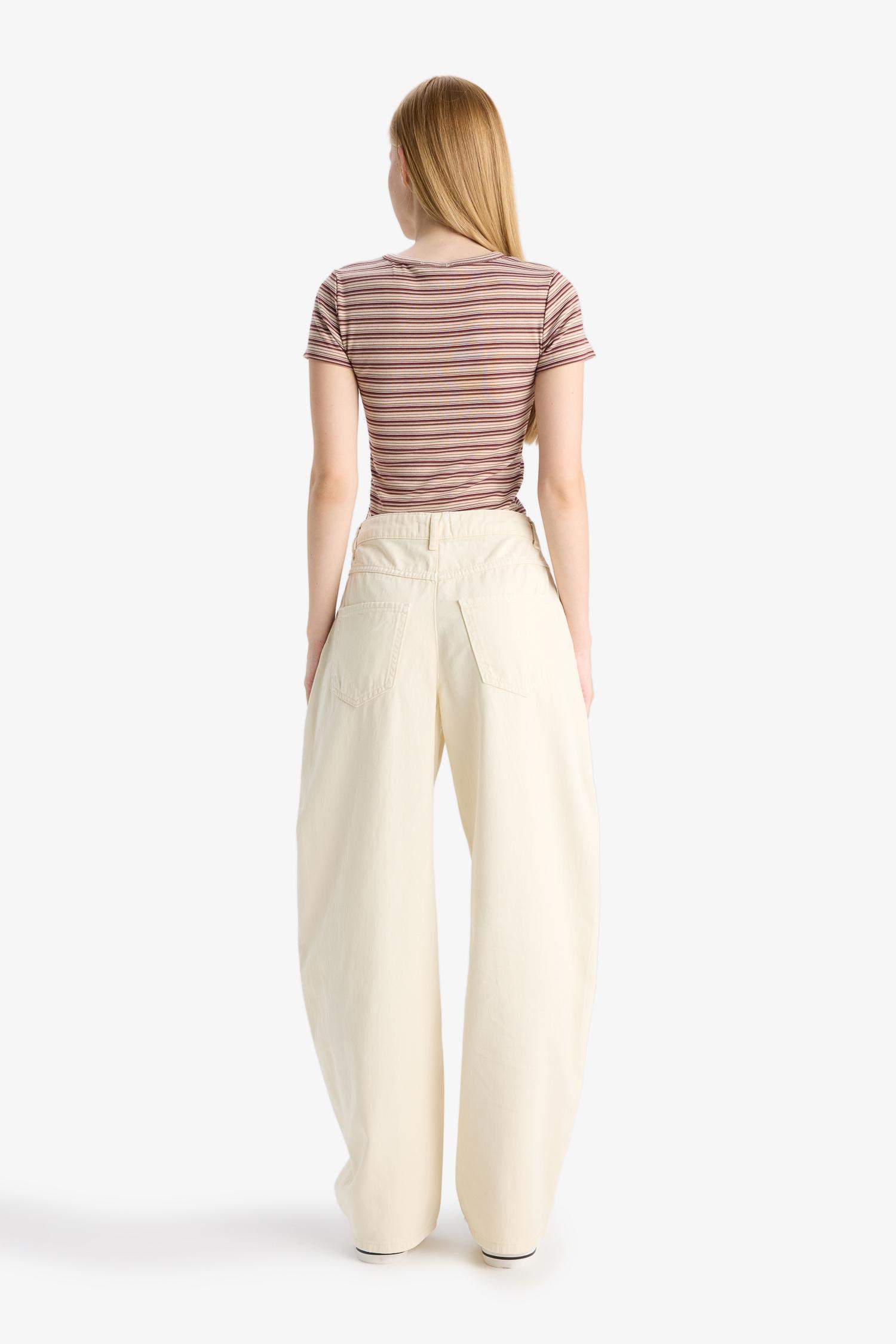 Pantalon baggy en gabardine taille normale