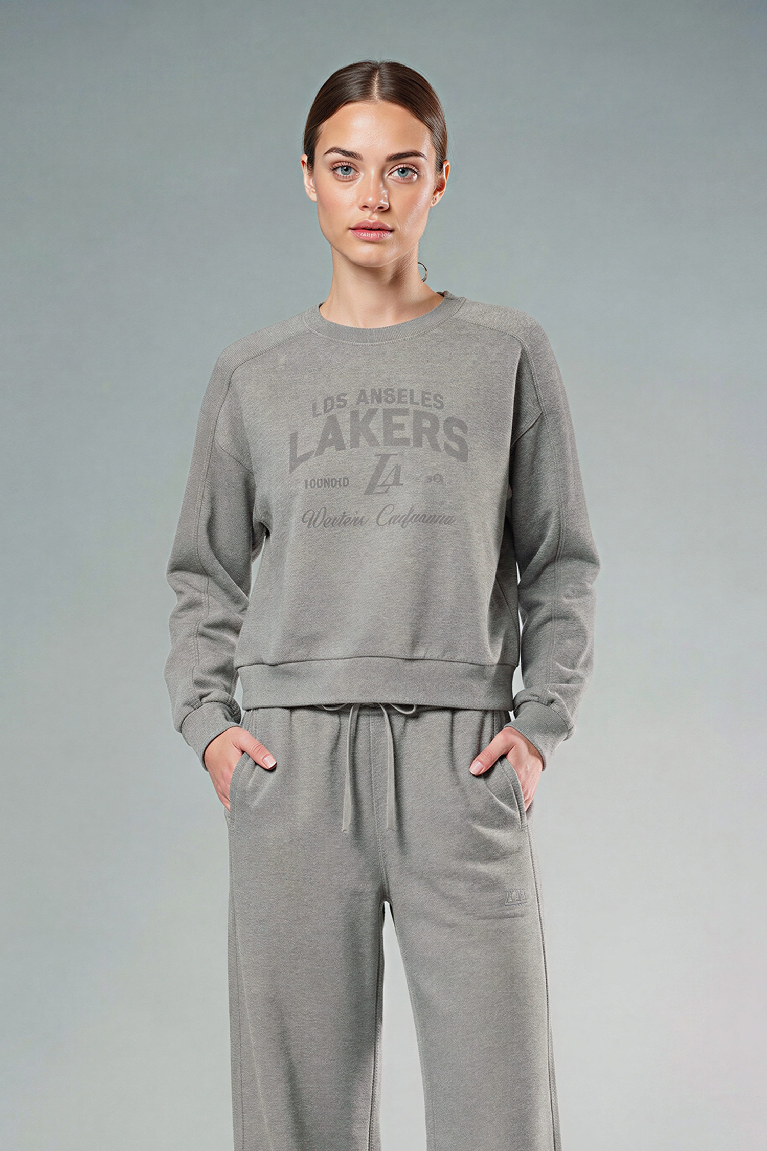 DeFacto Pamuklu NBA Los Angeles Lakers Bisiklet Yaka Sweatshirt