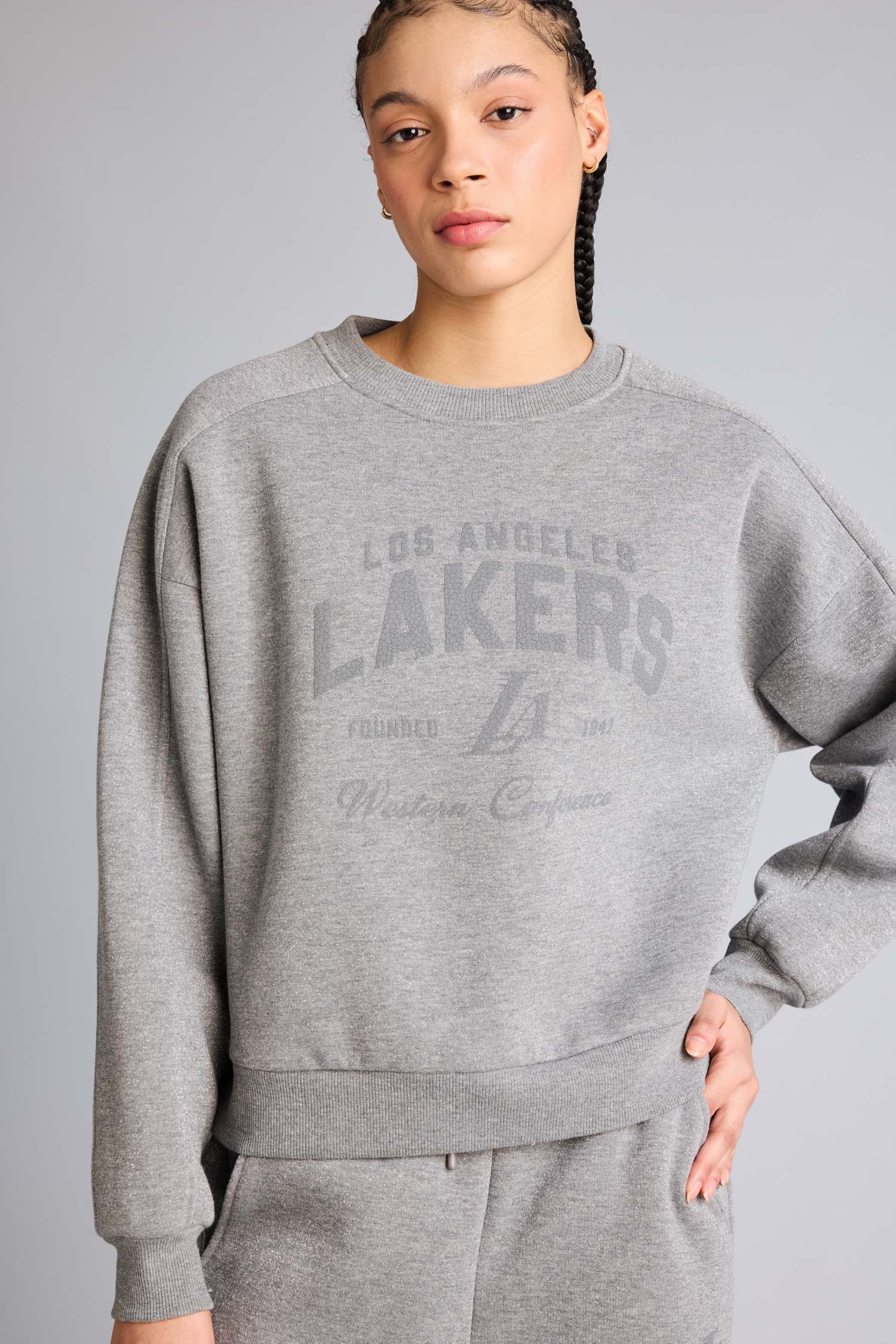 DeFacto Pamuklu NBA Los Angeles Lakers Bisiklet Yaka Sweatshirt görsel 5