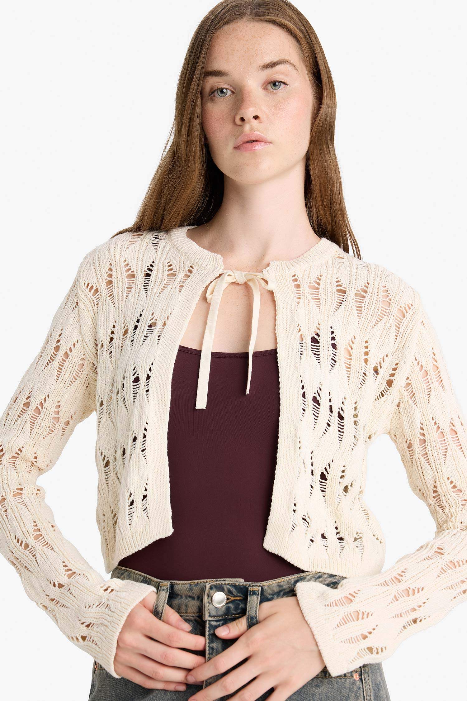 Slim Fit Crew Neck Cardigan