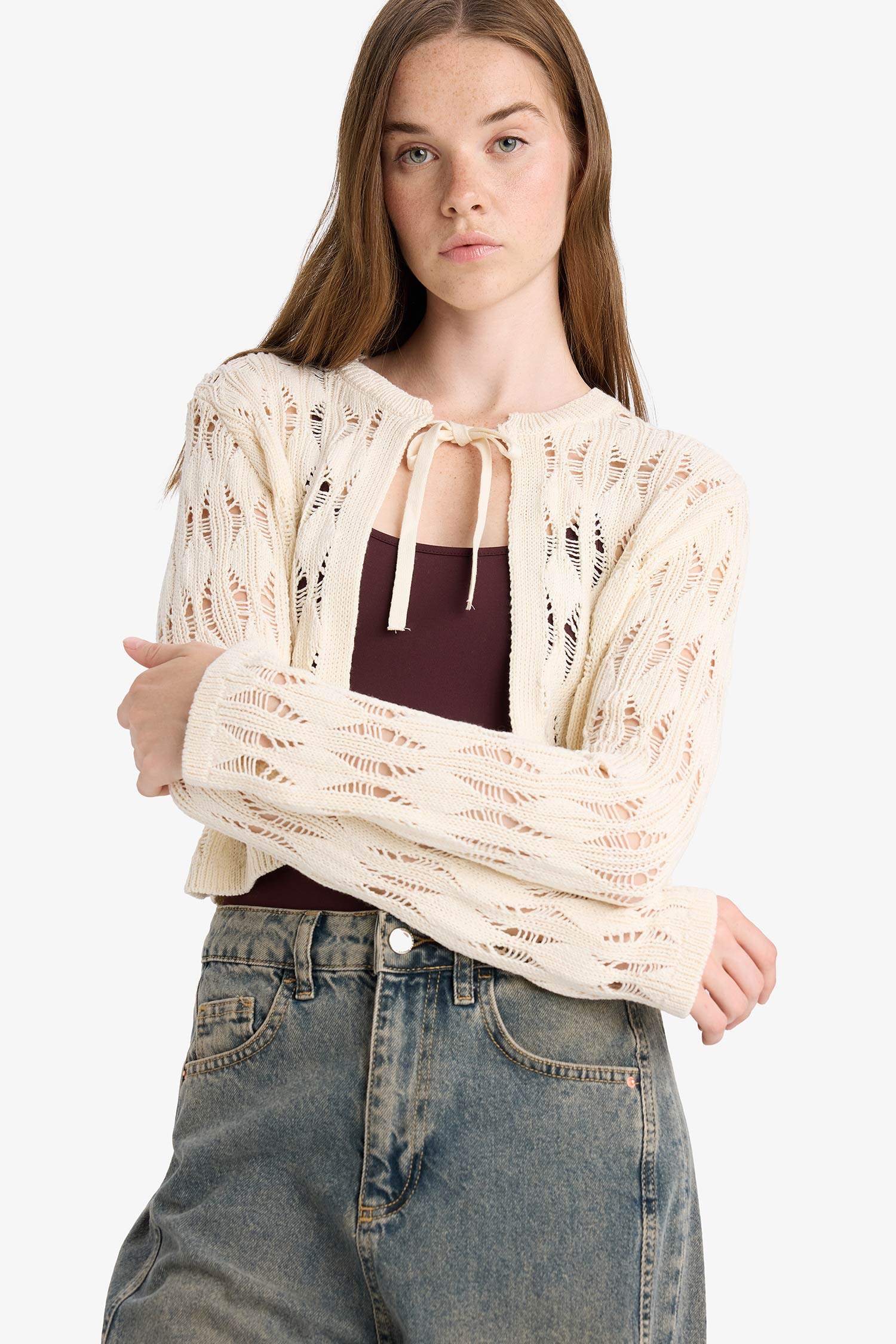 Slim Fit Crew Neck Cardigan