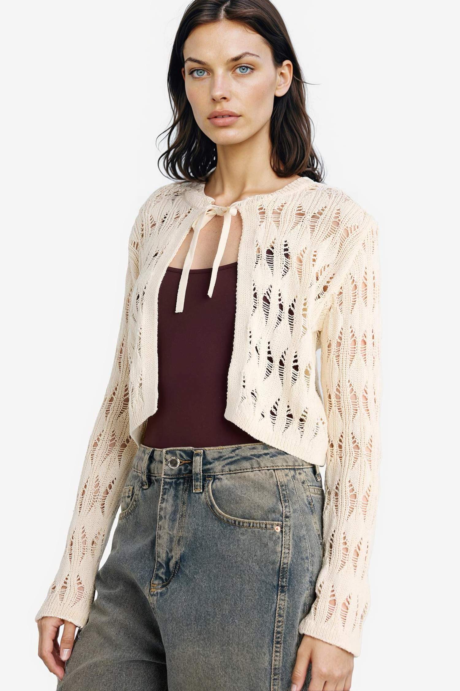 Slim Fit Crew Neck Cardigan