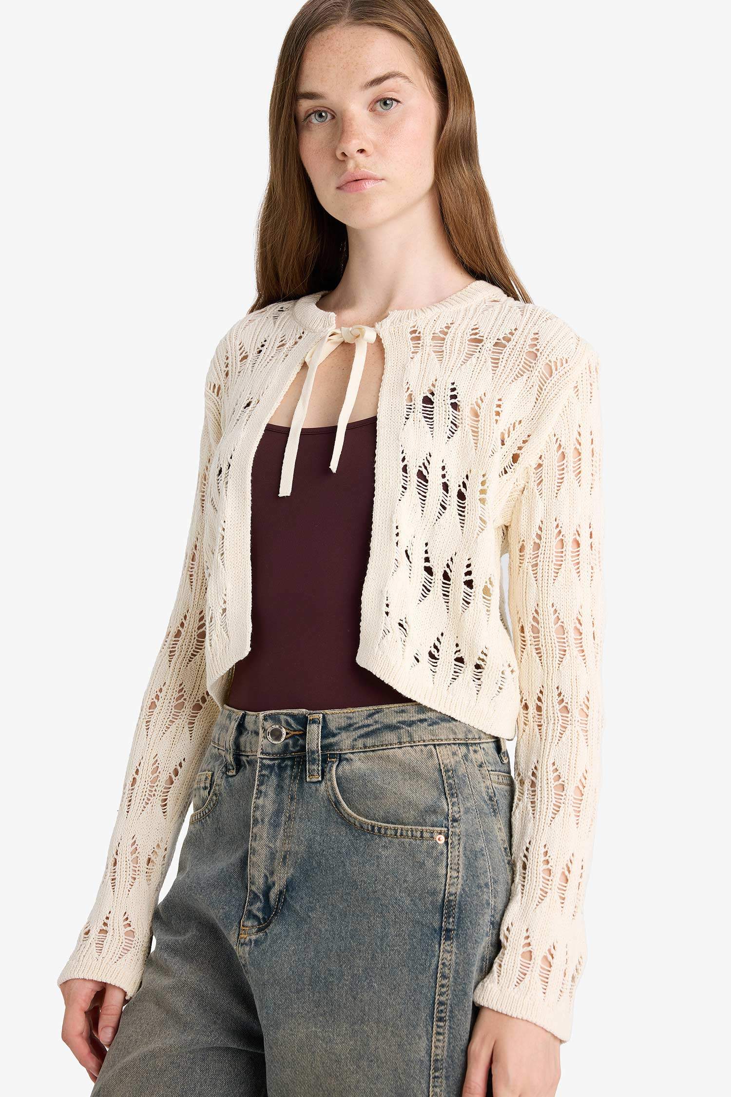 Slim Fit Crew Neck Cardigan