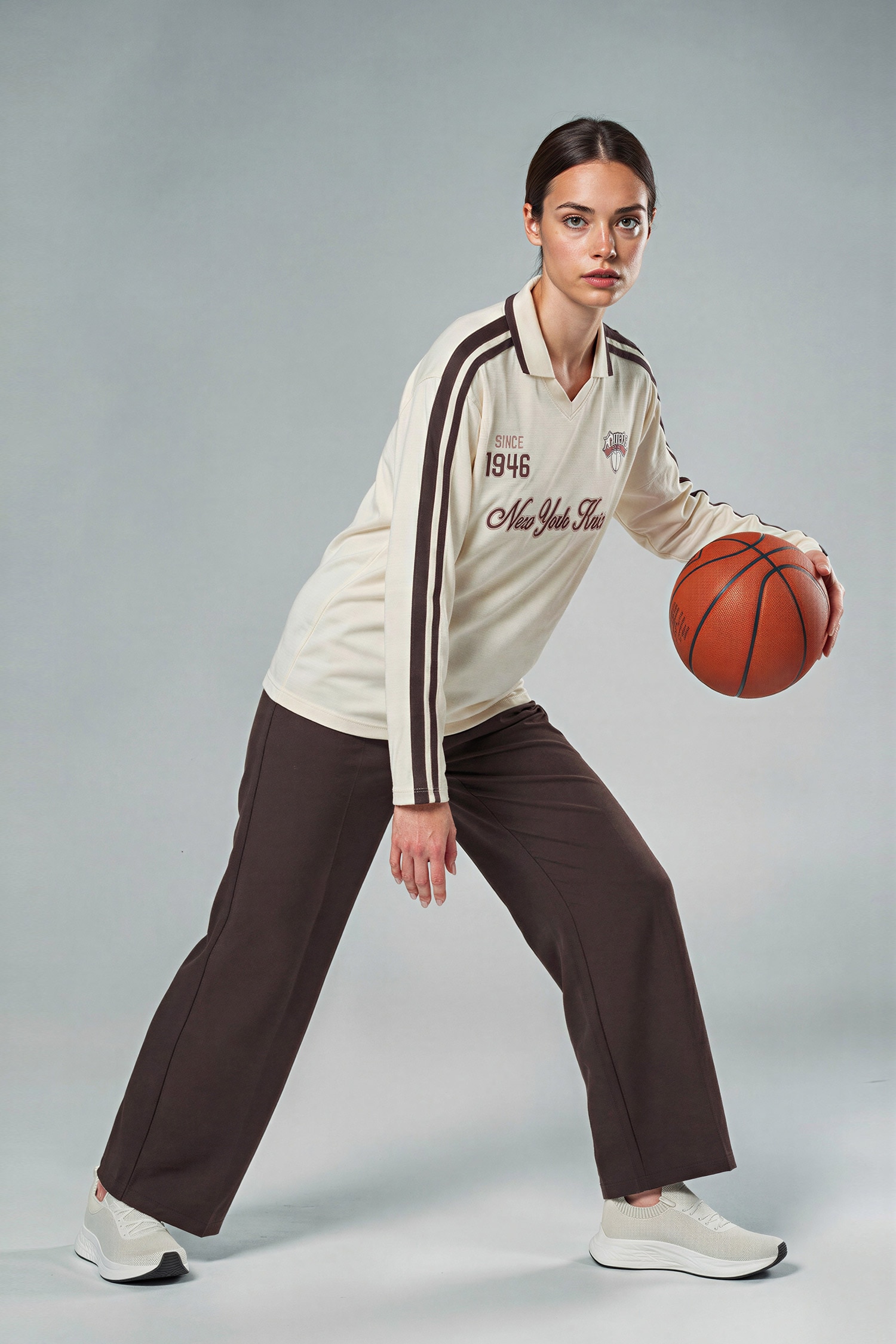 DeFacto NBA New York Knıcks Oversıze Polo Yaka Tişört görsel 2