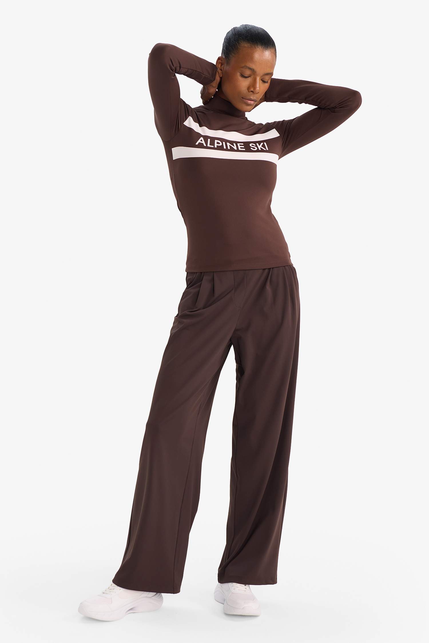 بنطلون قماش وايد ليج برجل واسع