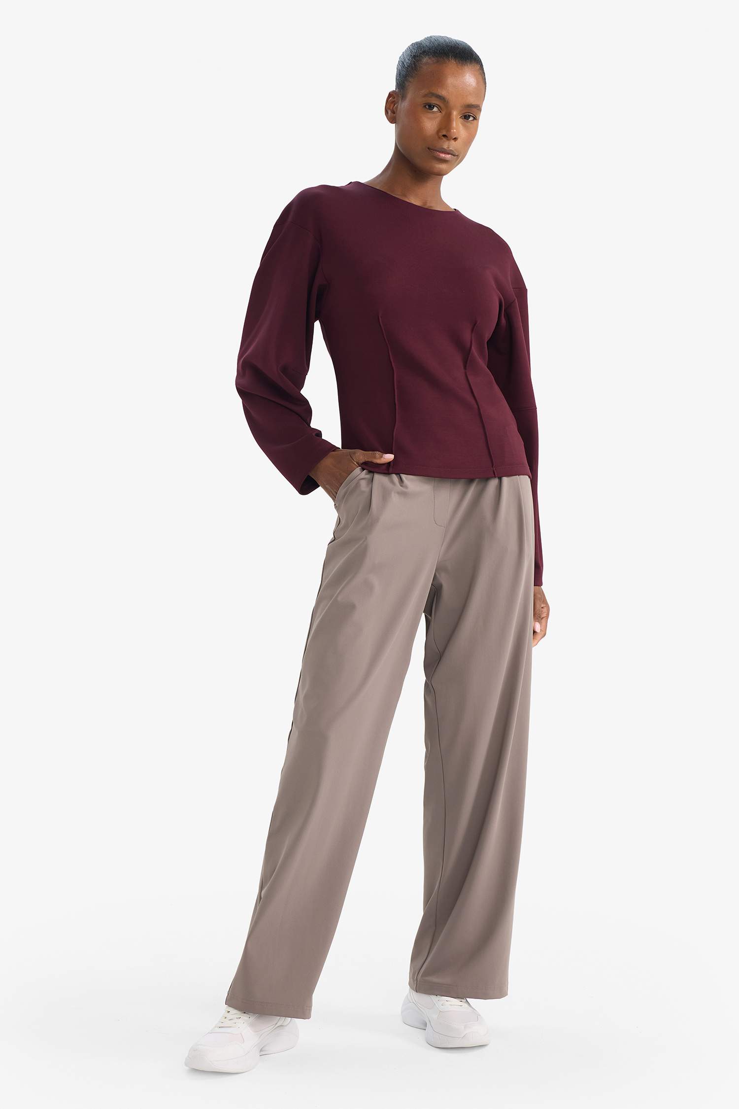 بنطلون سويت بانتس وايد ليج برجل واسع