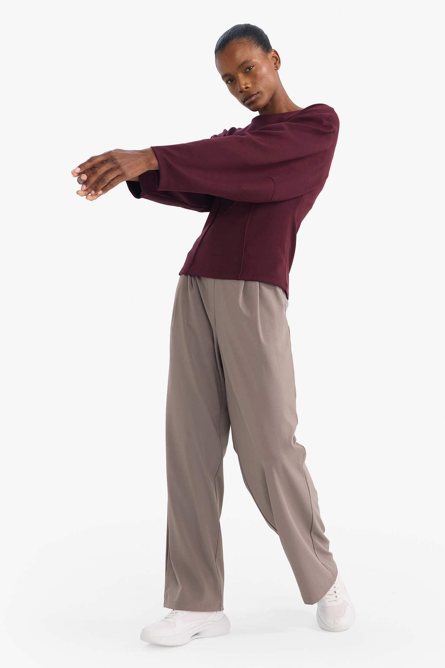 بنطلون سويت بانتس وايد ليج برجل واسع