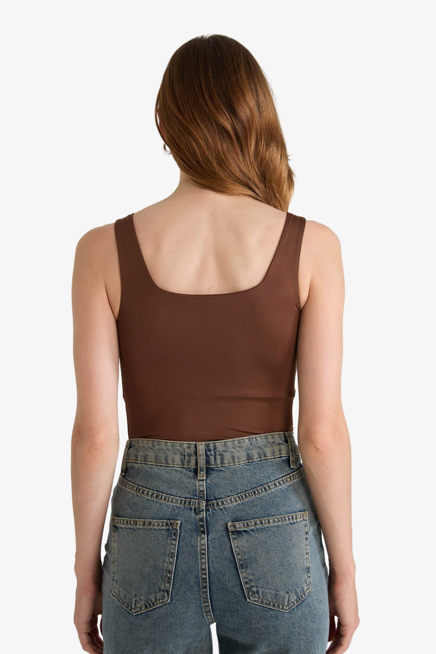 Kare Yaka Basic Düz Çıtçıtlı Body