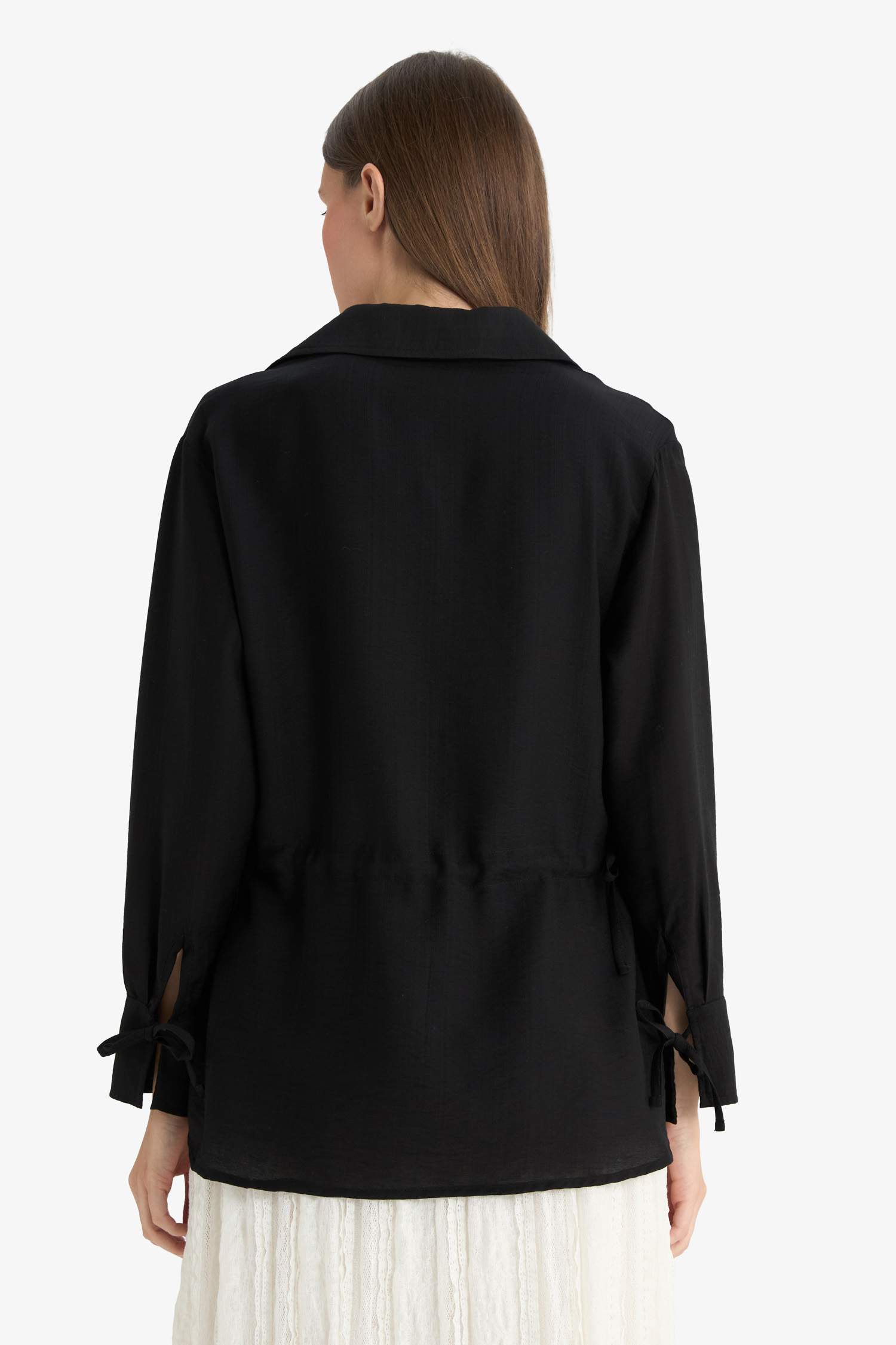 Regular Fit Shirt Collar Long Sleeve Tunic