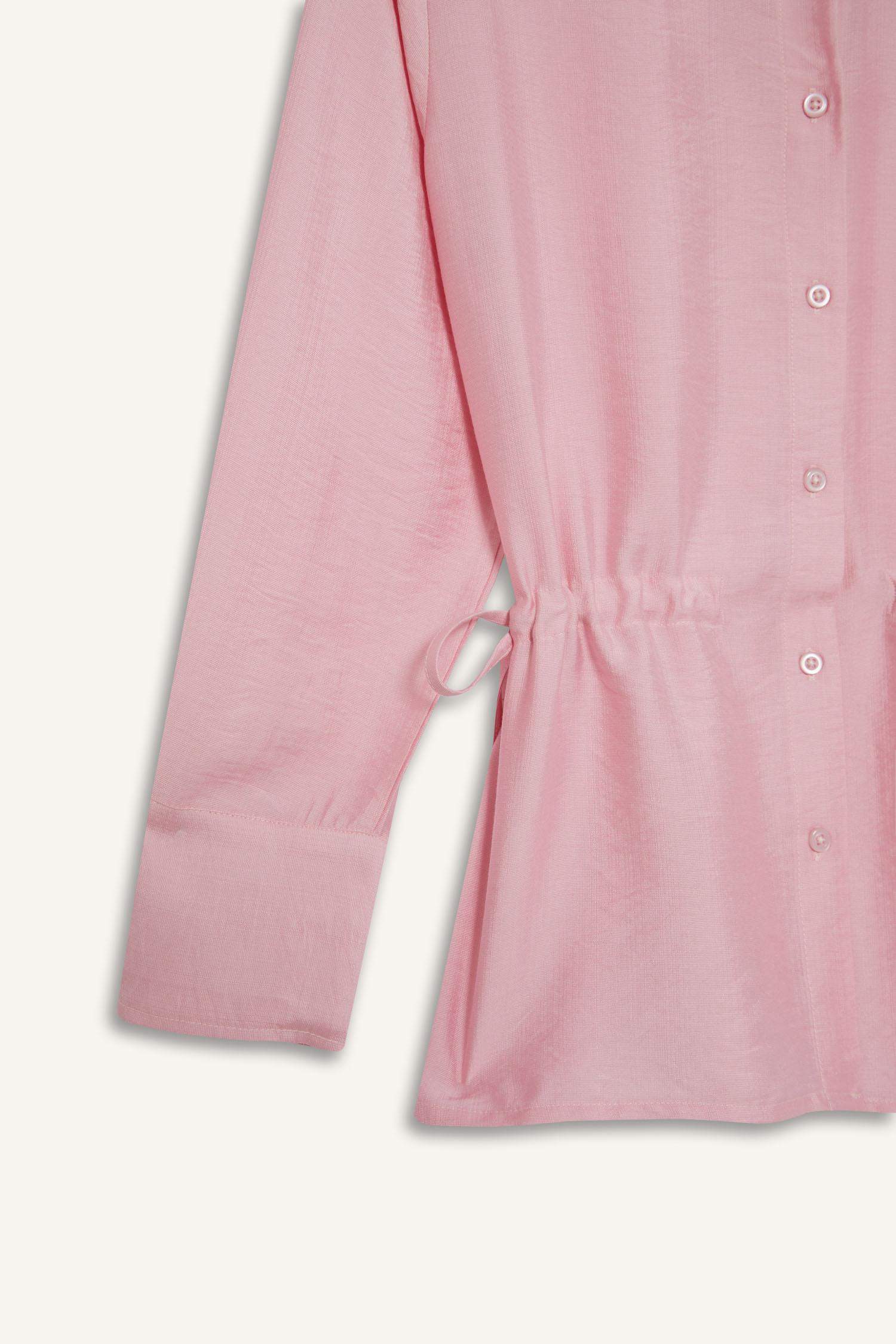 تونيك كم طويل قصة عادية بياقة قميص