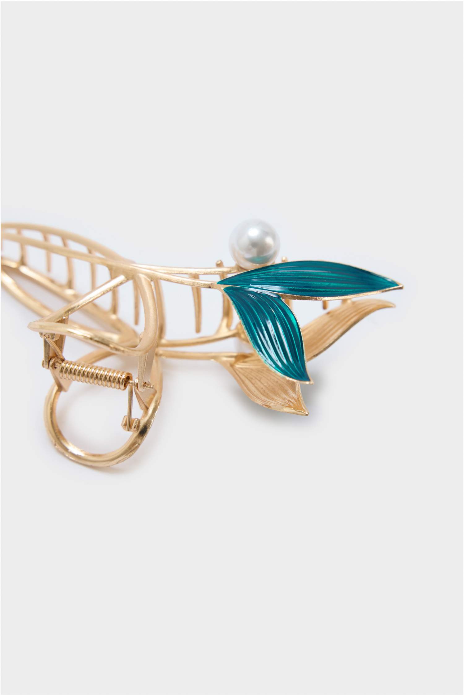 Kadın Mavi ve İnci Detaylı Mandal Toka