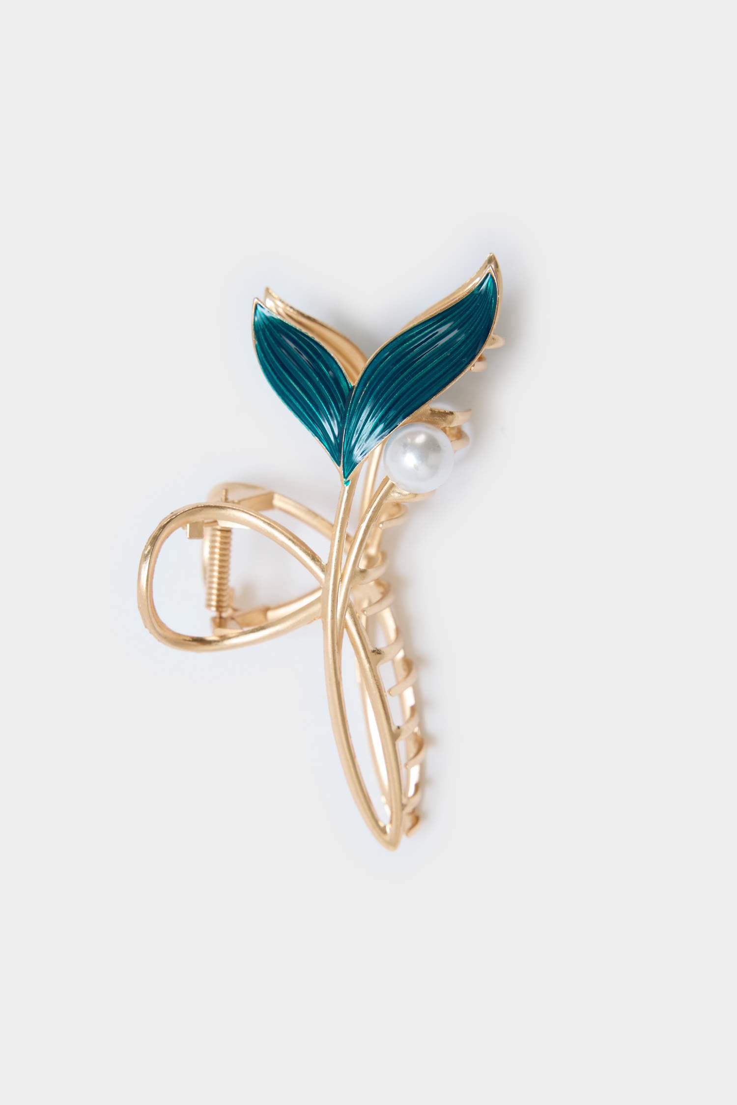 Kadın Mavi ve İnci Detaylı Mandal Toka